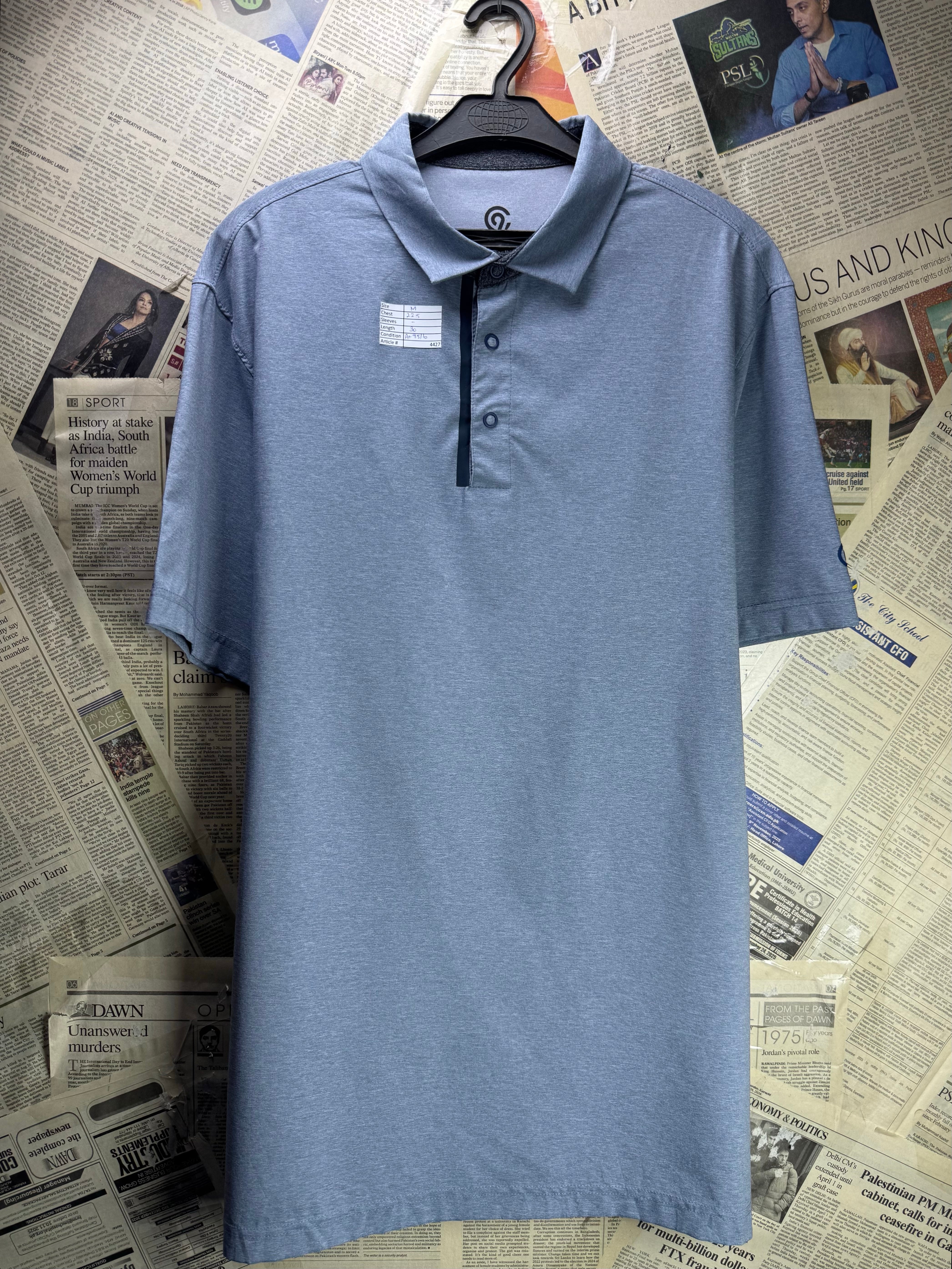Champion® Medium | Chest: 22.5" | Grey | Golf Polo | Poly - Spandex | 4427 - Genuine Maal