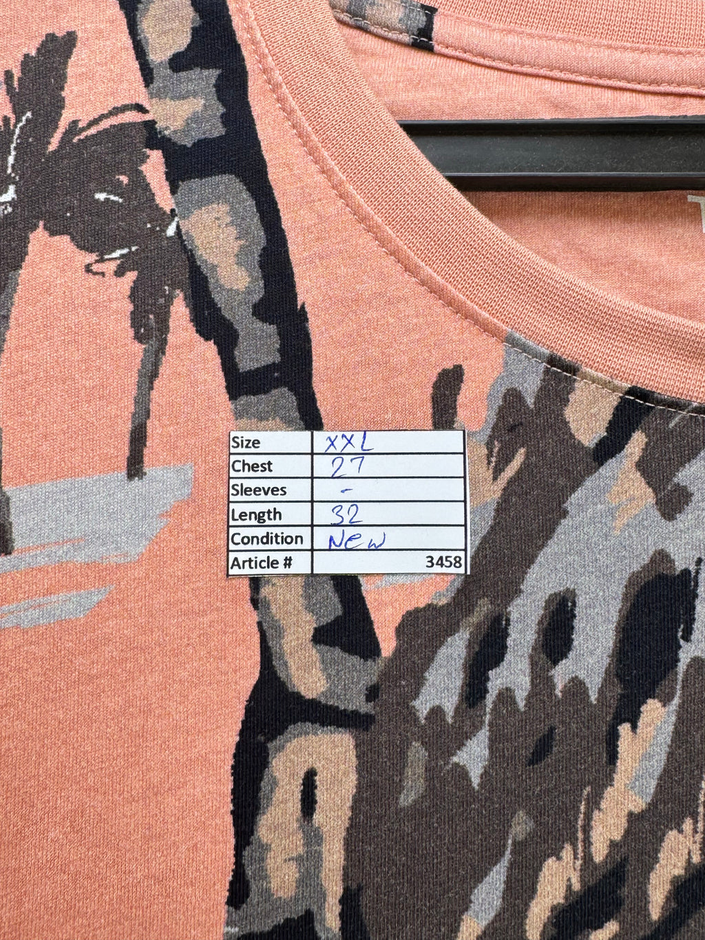 Tu® XXL | Chest: 27"| Peach | Beach T-Shirt | Cotton | 3458 - Genuine Maal