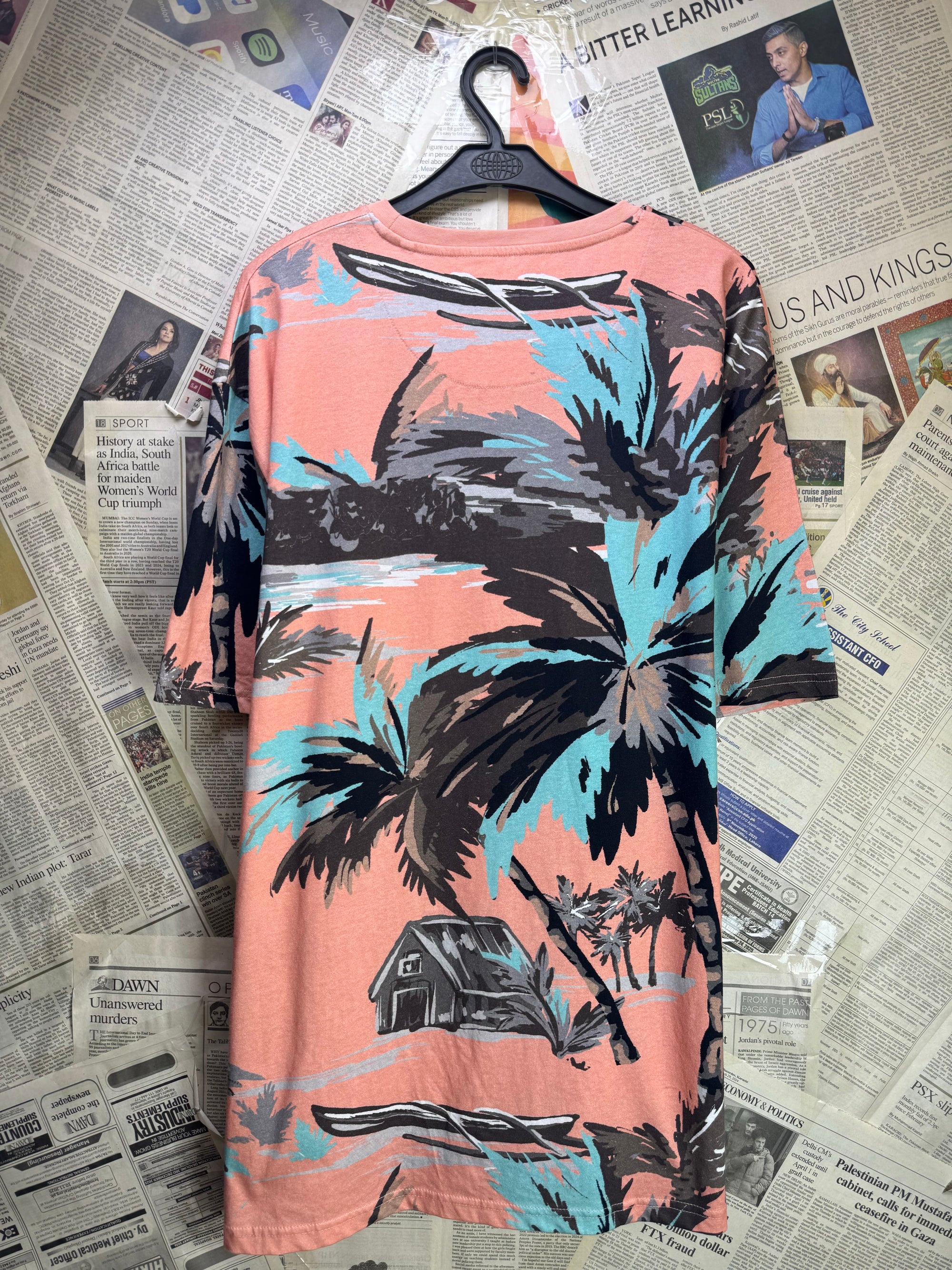 Tu® XXL | Chest: 27"| Peach | Beach T-Shirt | Cotton | 3458 - Genuine Maal