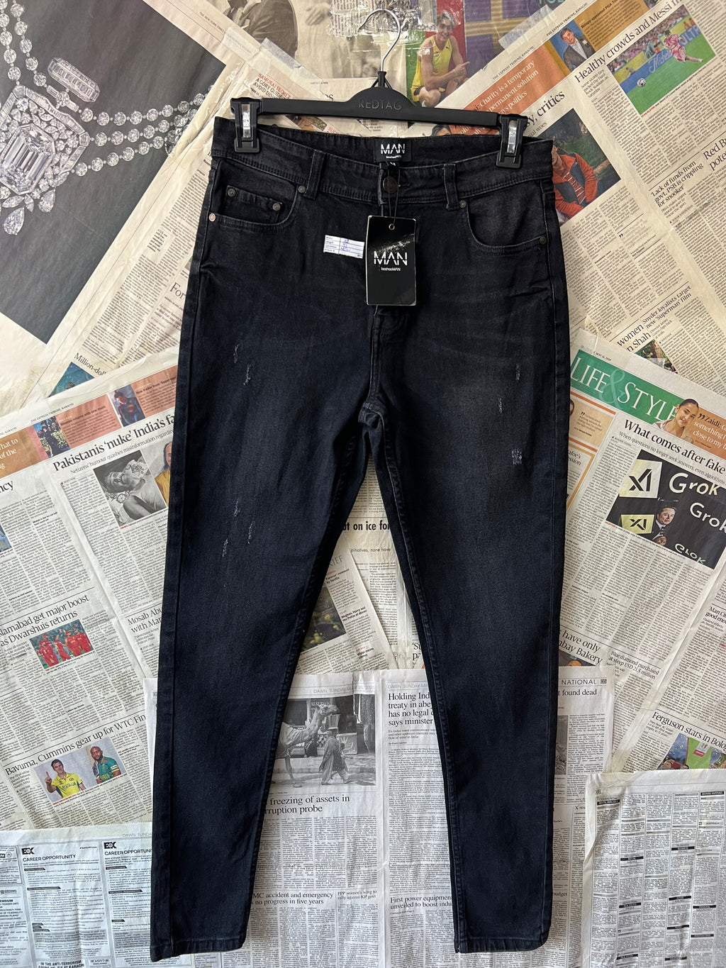 MAN® Waist: 32" | Charcoal | Denim Pants | 895 - Genuine Maal