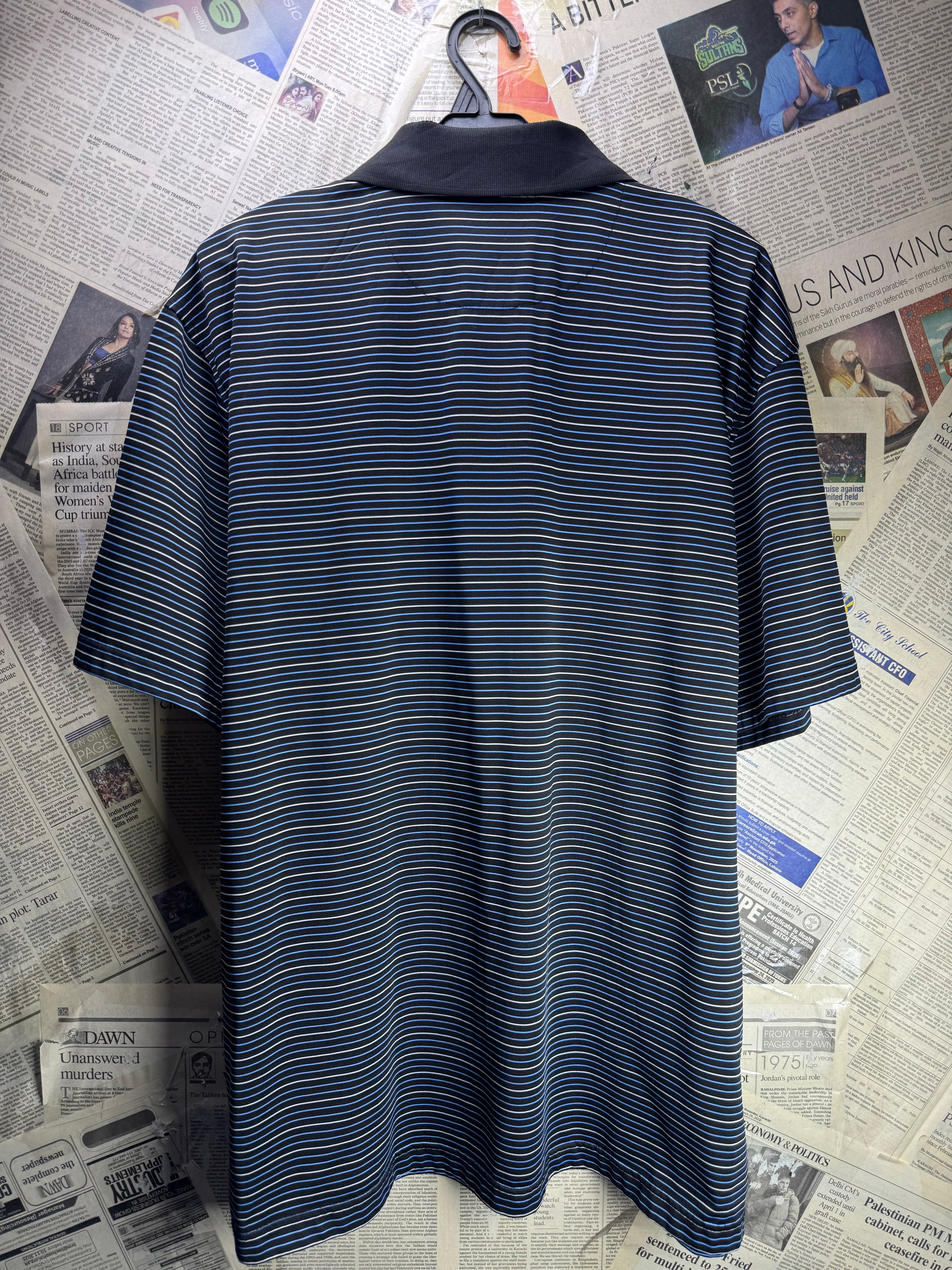 George® L/XL | Chest: 24.5" | Stripes | Golf Polo | Polyester | 4832 - Genuine Maal