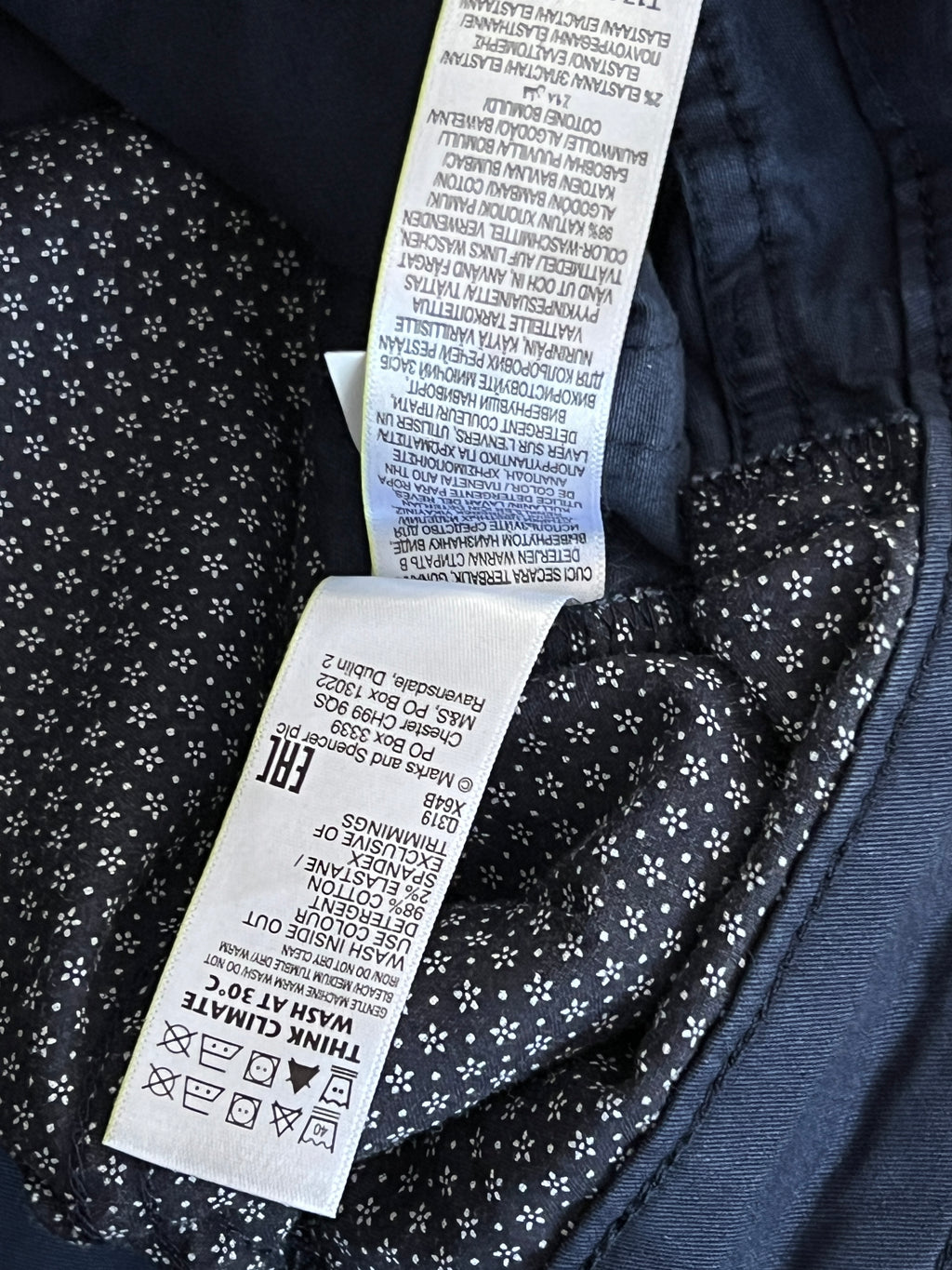 M&S® Waist: 30" | Blue | Chino Pants | 916 - Genuine Maal