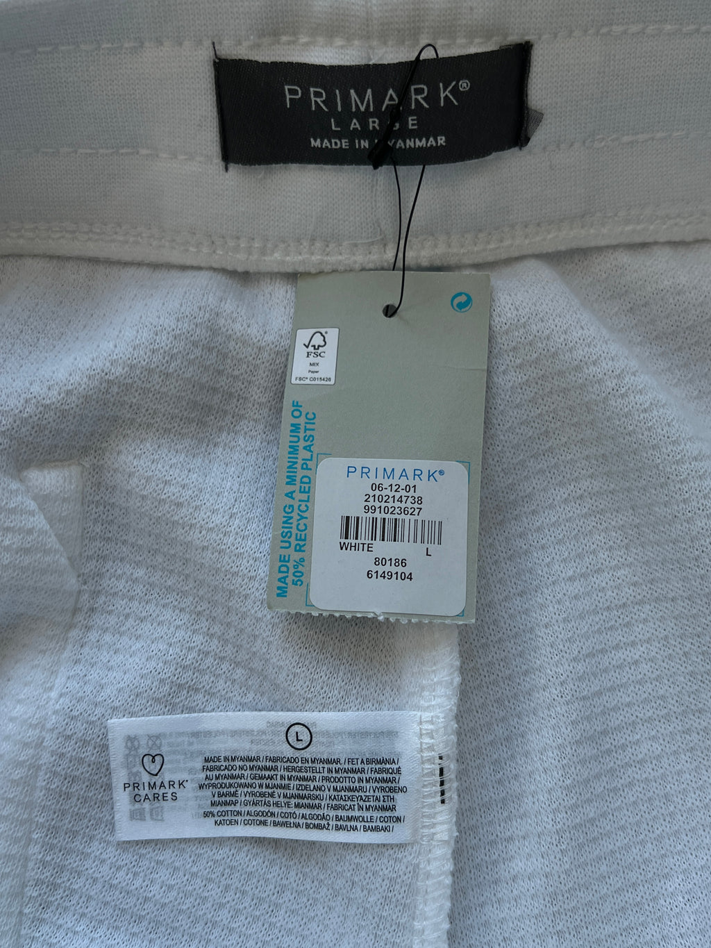 Primark® Waist: 34" to 36" | White | Shorts | 1064 - Genuine Maal