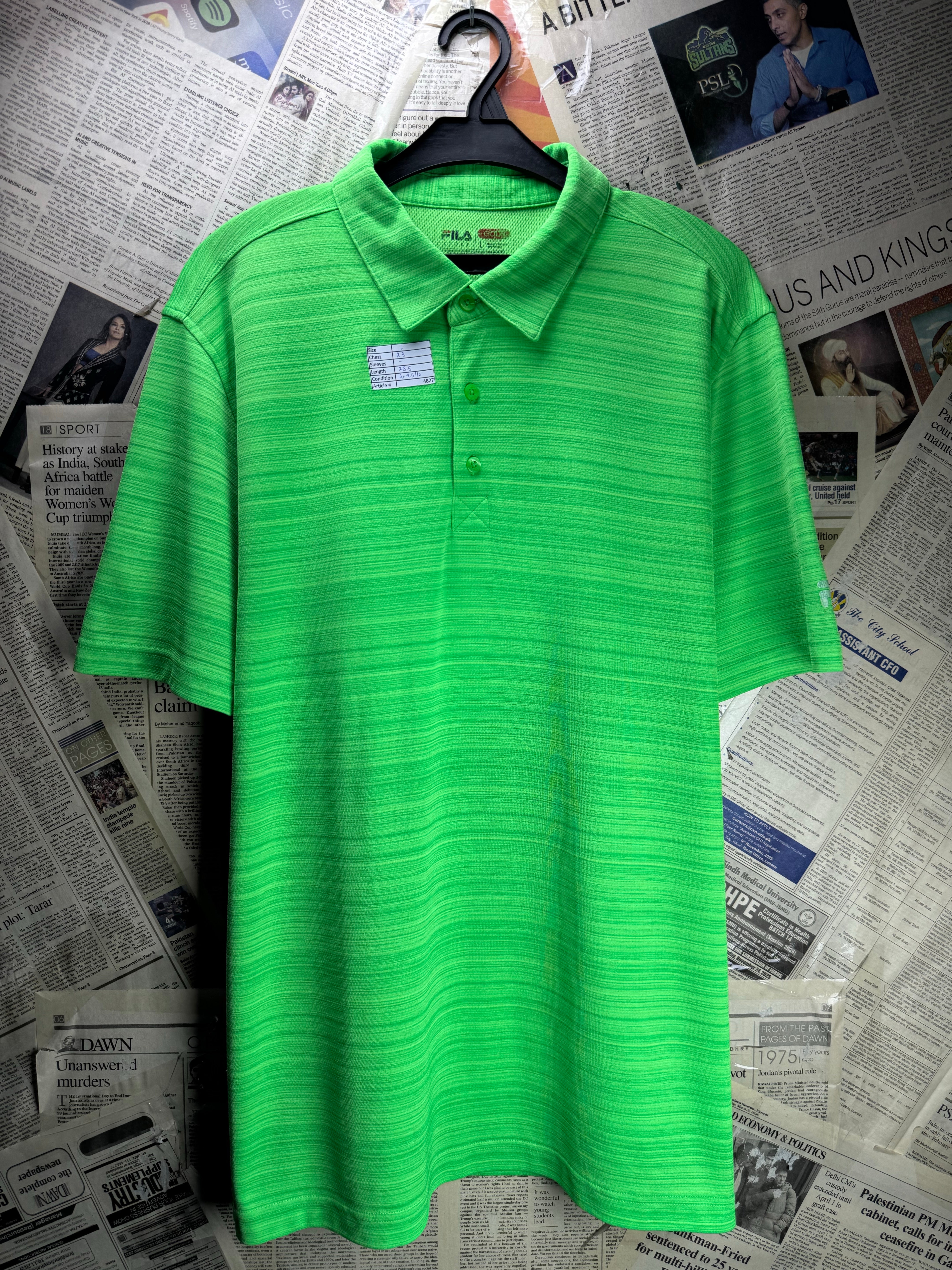 FILA® Large | Chest: 23" | Green | Golf Polo | Polyester | 4827 - Genuine Maal