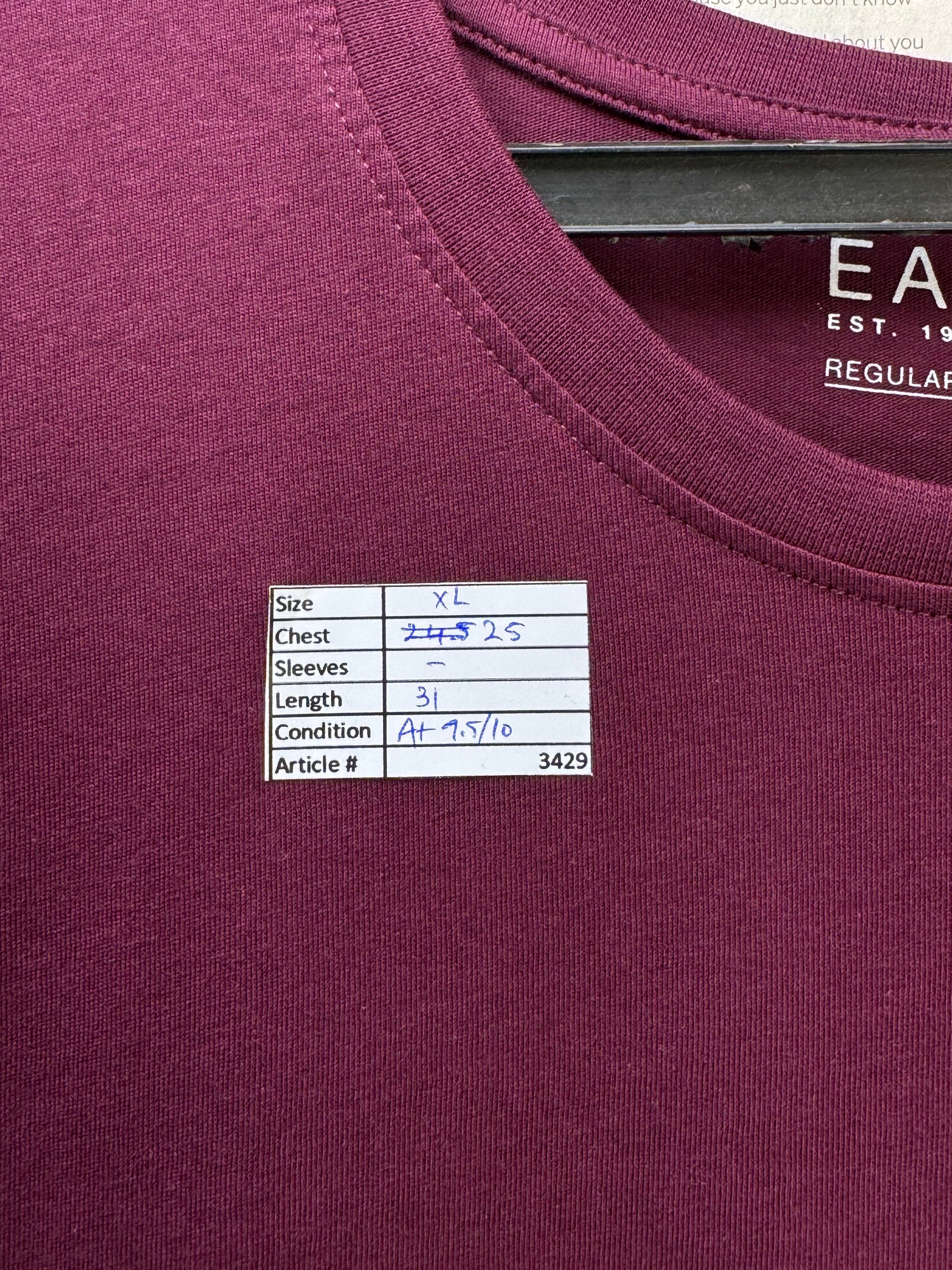 Easy® XL | Chest: 25" | Maroon | T-Shirt | Cotton | 3429 - Genuine Maal
