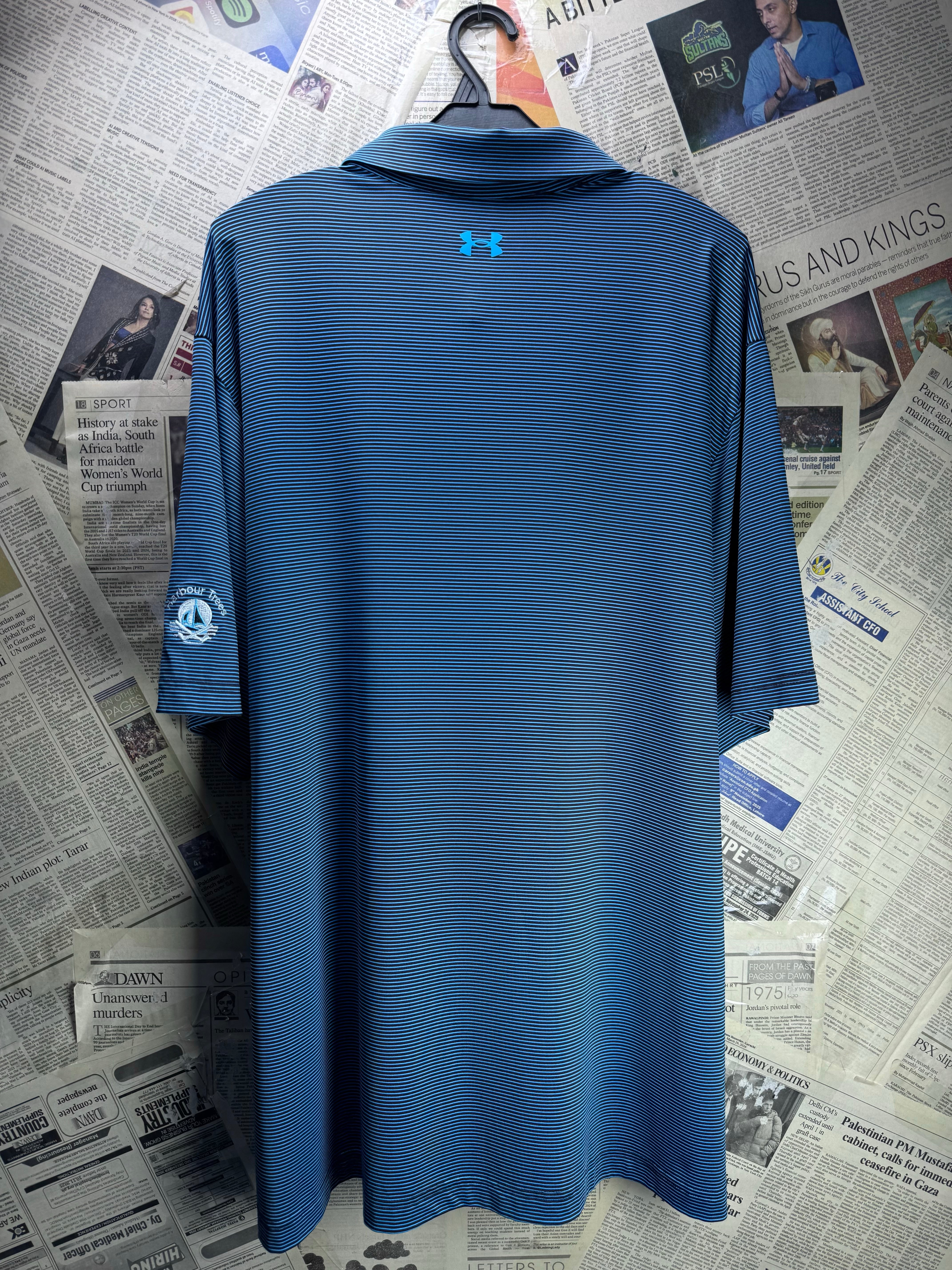 Under Armo*r® XXL | Chest: 26.5" | Stripes | Golf Polo | Poly - Elastane | 4836 - Genuine Maal