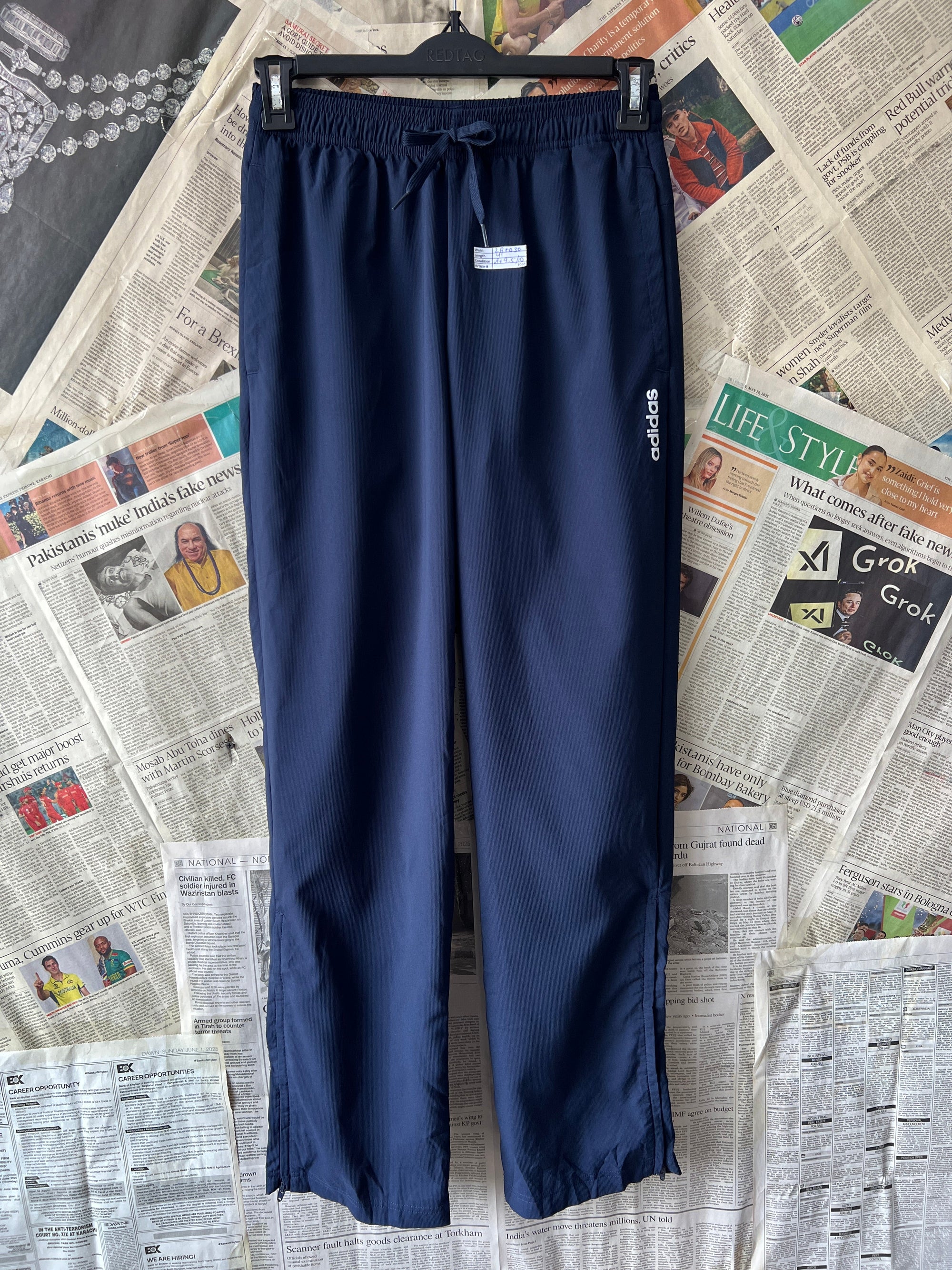 Adid*s® Waist: 28" to 30" | Navy Blue | Trouser | 1056 - Genuine Maal