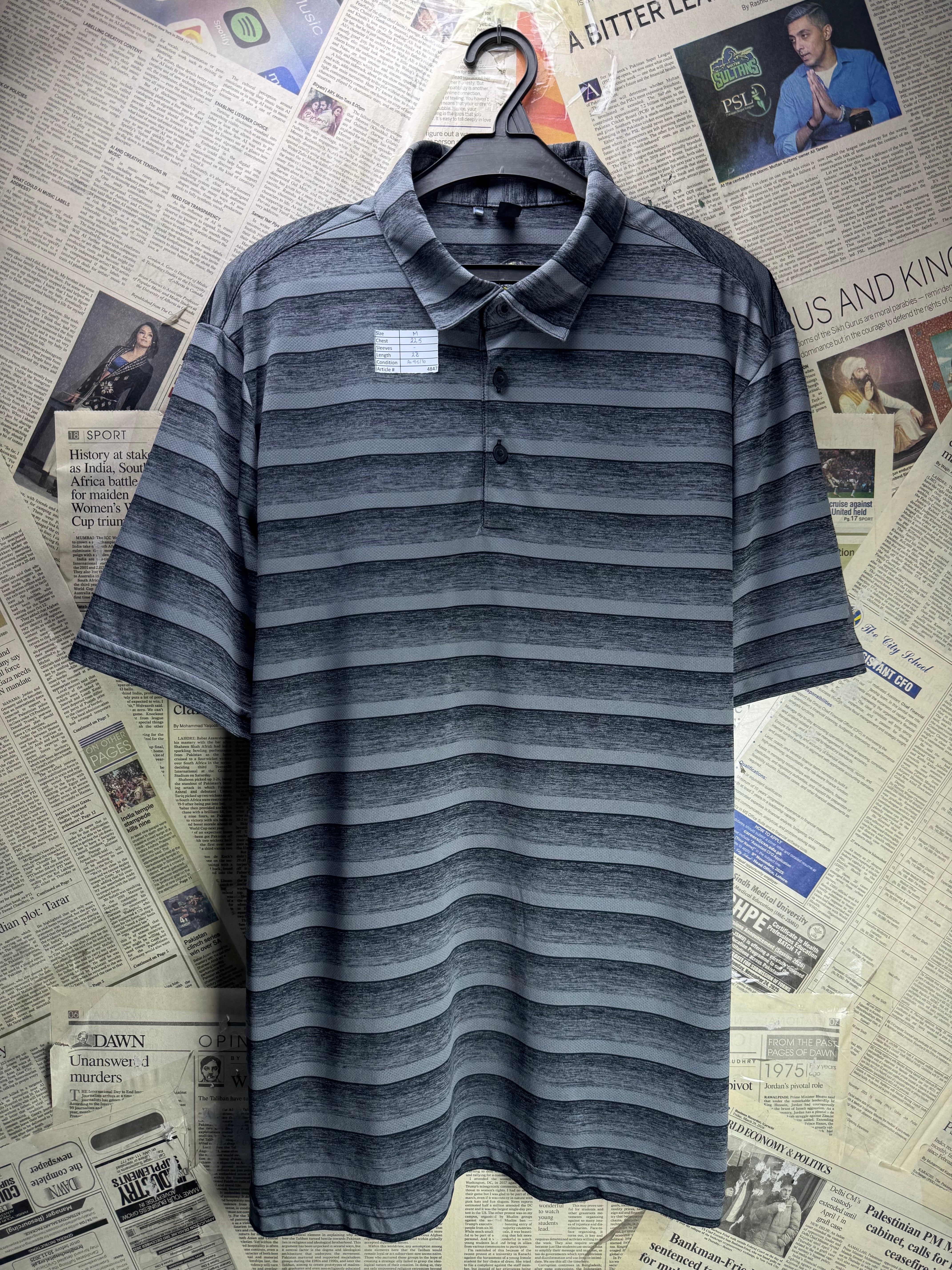 Adid*s® Medium | Chest: 22.5" | Grey | Golf Polo | Polyester | 4847 - Genuine Maal