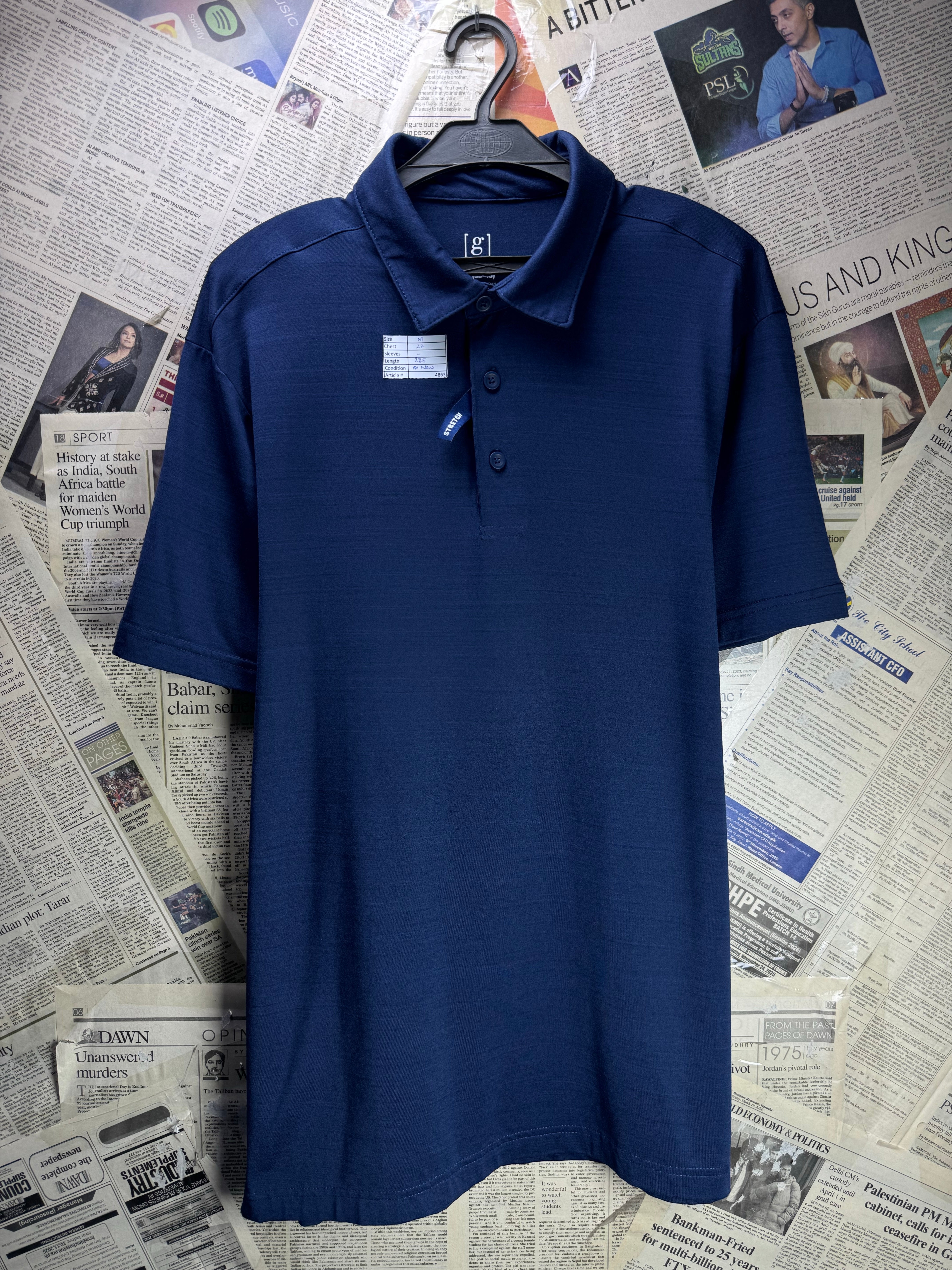 George® Medium | Chest: 22" | Blue | Golf Polo | Polyester | 4863 - Genuine Maal