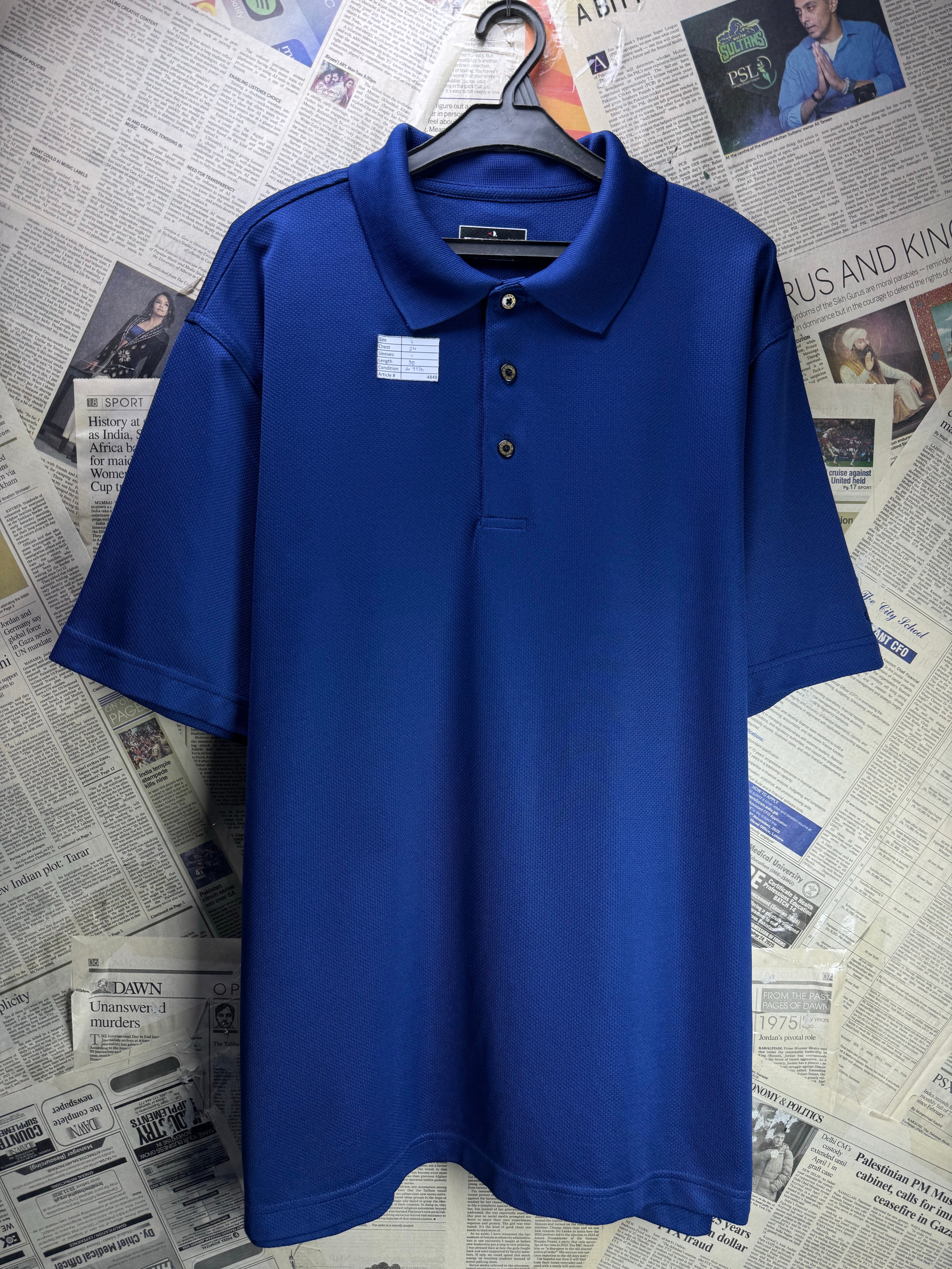 Grandslam® Large | Chest: 24" | Blue | Golf Polo | Polyester | 4848 - Genuine Maal