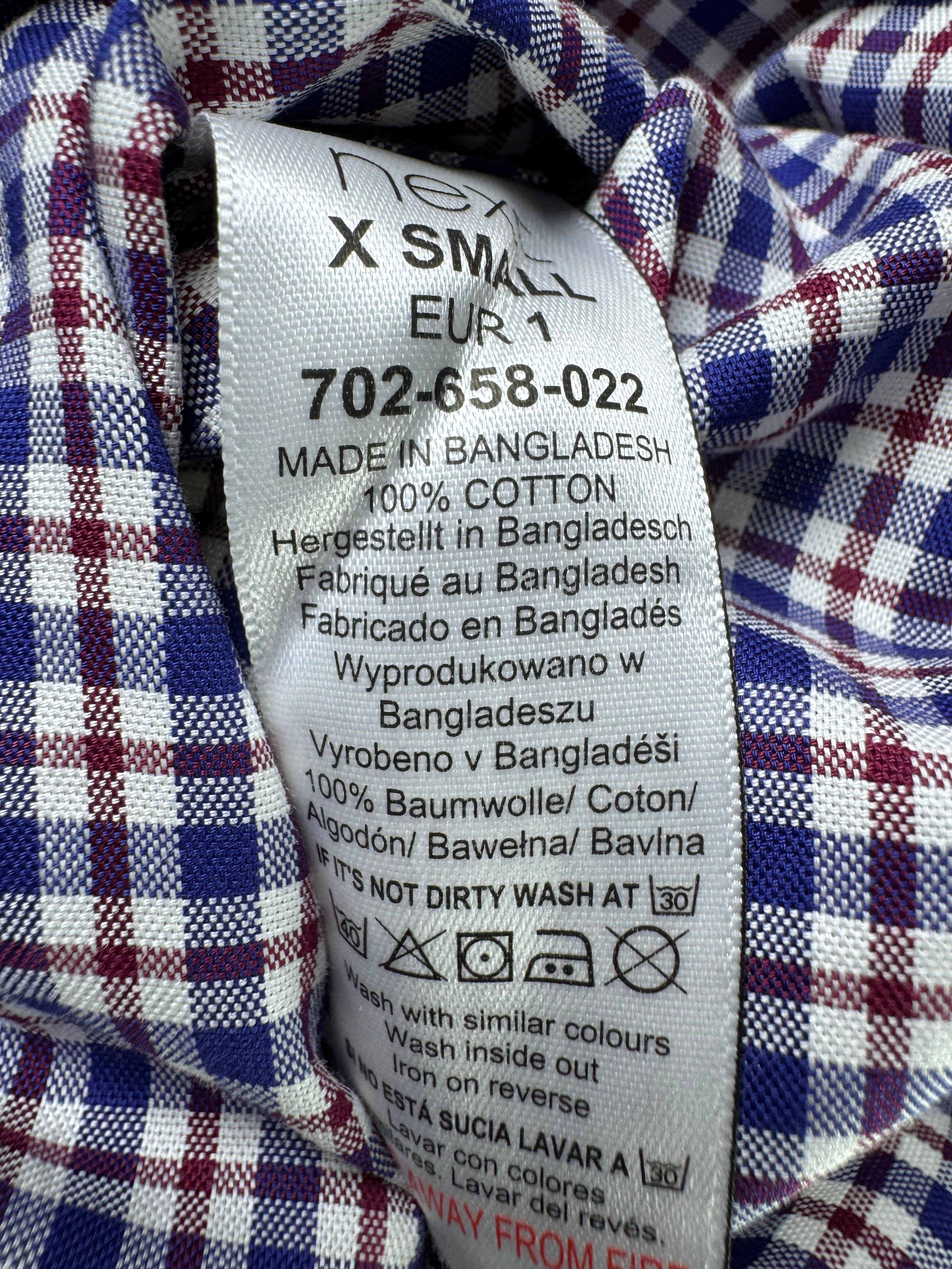 Next® Small | Chest: 19" | Multicolor | Check Shirt | Cotton | 3643 - Genuine Maal