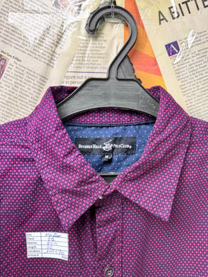 BeverlyHills® Medium | Chest: 22" | Purple Geometic Pattern | Shirt | Cotton | 3650 - Genuine Maal