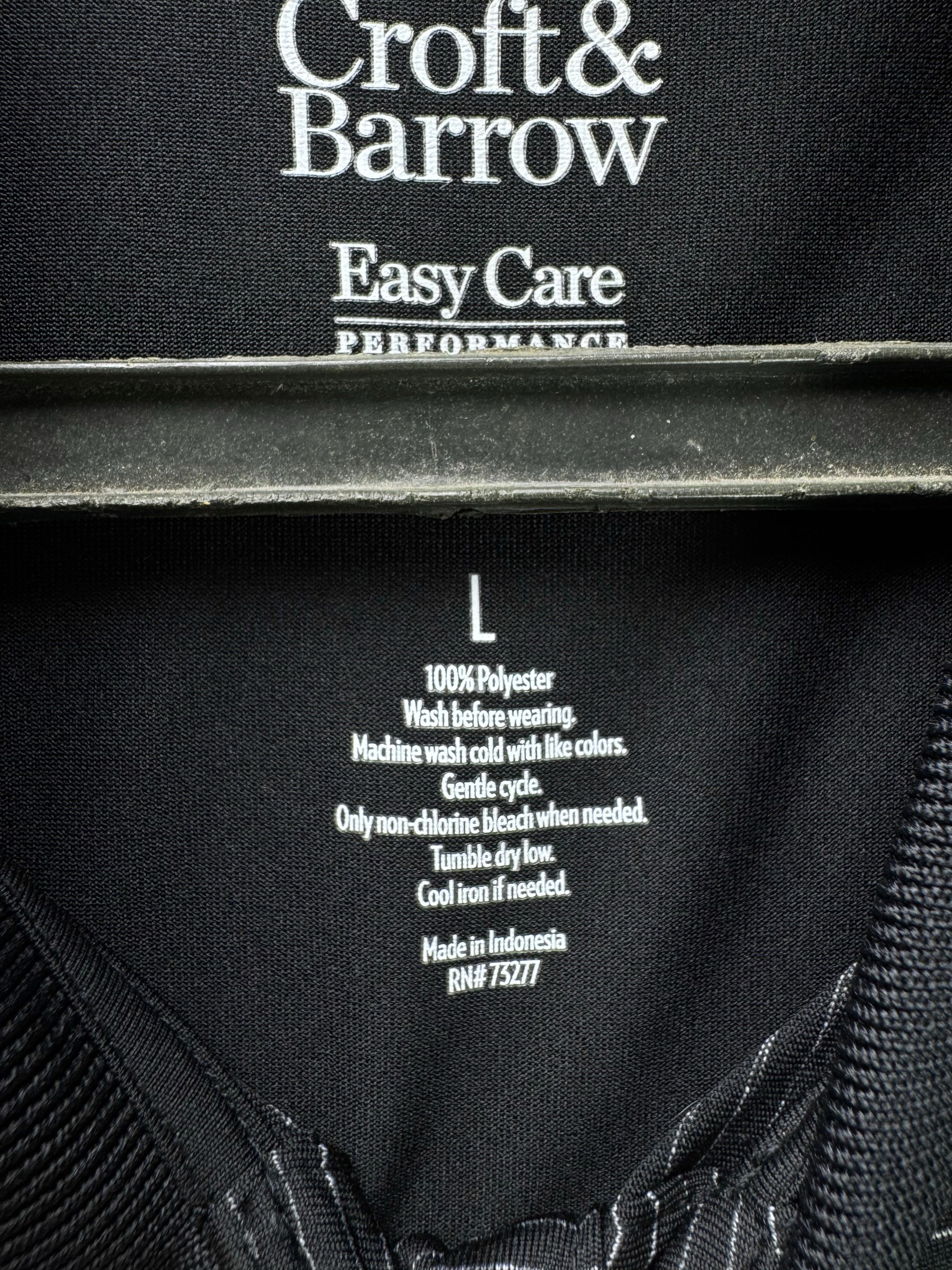 Croft&Barrow® Large | Chest: 23.5" | Black | Golf Polo | Polyester | 4864 - Genuine Maal