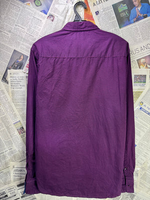BeverlyHills® Medium | Chest: 22" | Purple Geometic Pattern | Shirt | Cotton | 3650 - Genuine Maal