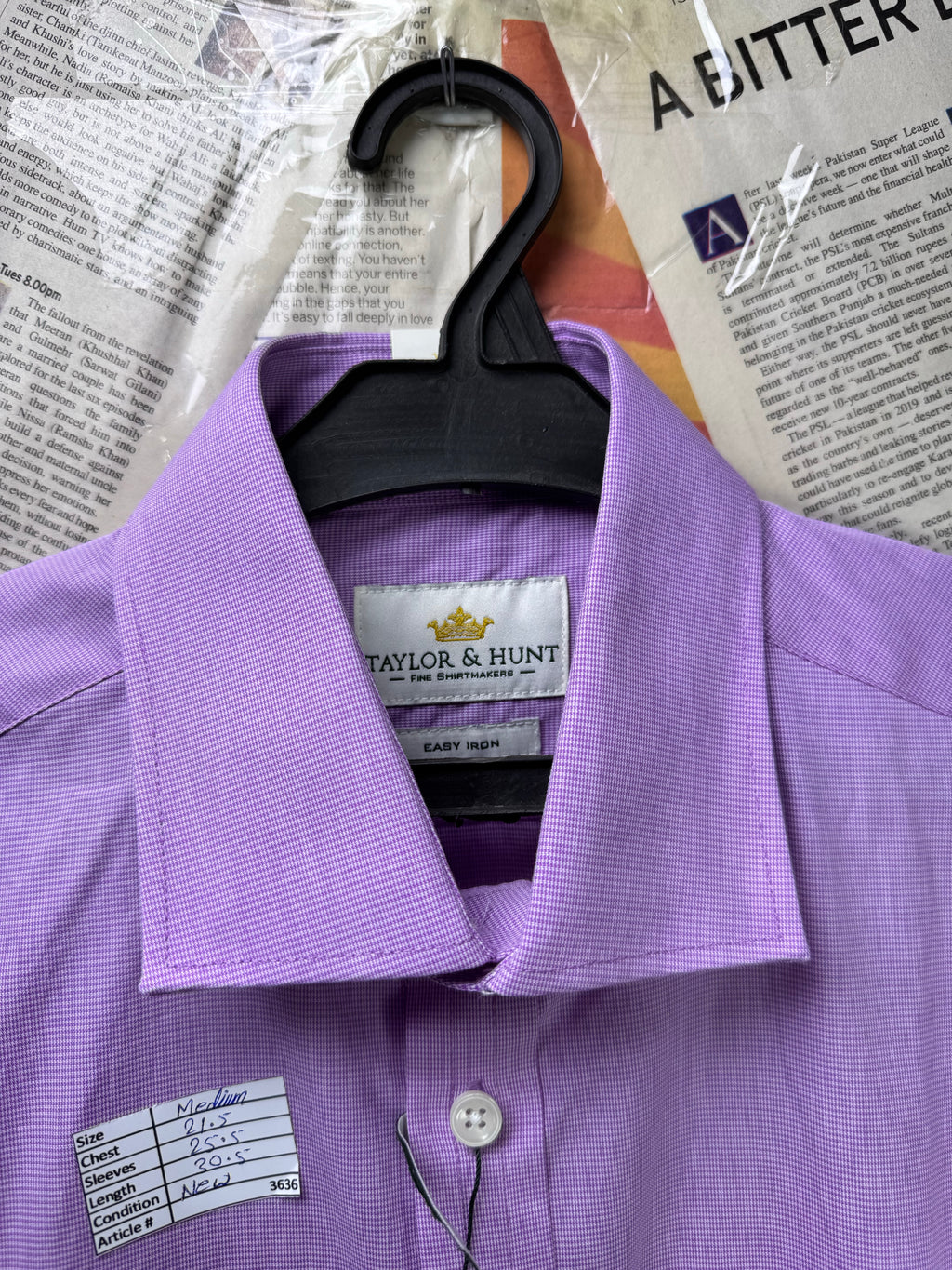 Taylor & Hunt® Medium | Chest: 21.5" | Light Voilet | Shirt | Cotton | 3636 - Genuine Maal