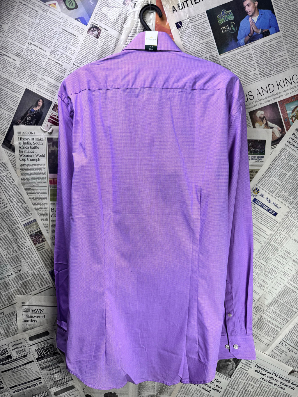 Taylor & Hunt® Medium | Chest: 21.5" | Light Voilet | Shirt | Cotton | 3636 - Genuine Maal