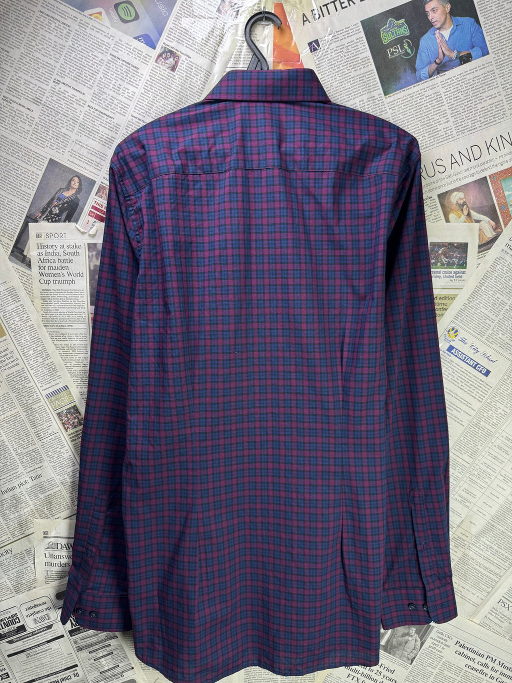Next® Medium | Chest: 21.5" | Dark Purple Check | Shirt | Cotton | 3645 - Genuine Maal