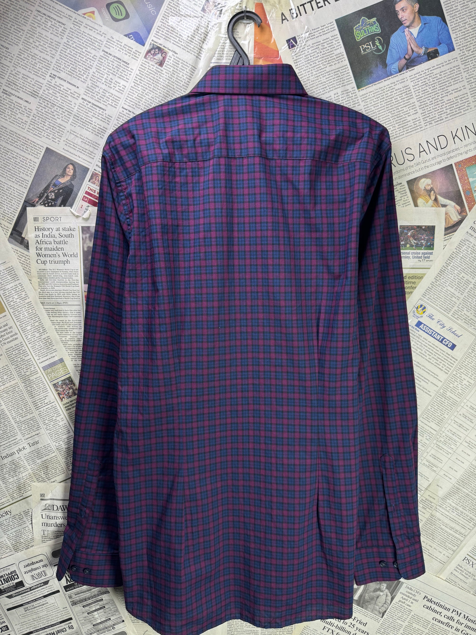 Next® Medium | Chest: 21.5" | Dark Purple Check | Shirt | Cotton | 3645 - Genuine Maal