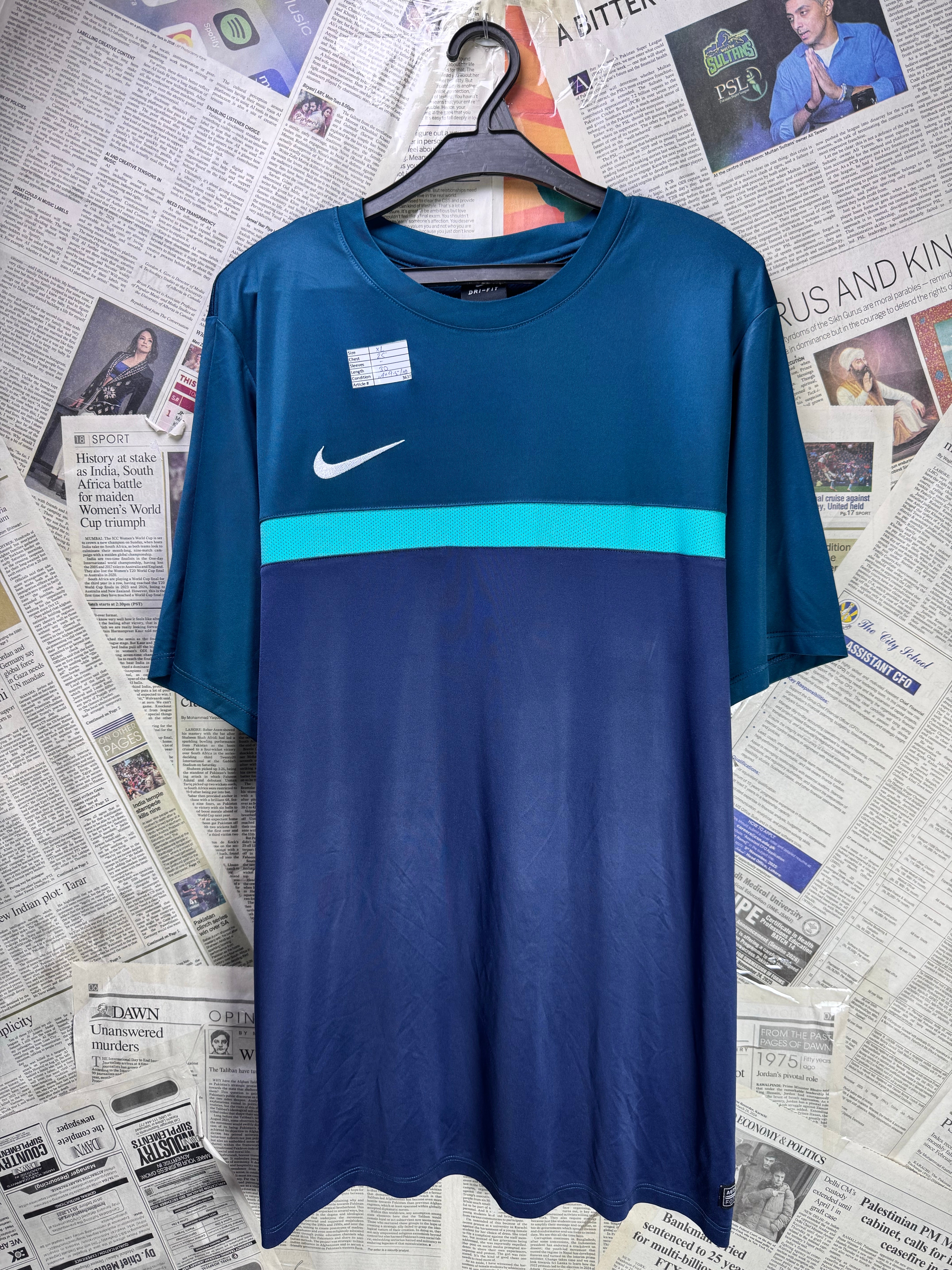 N*ke® XL | Chest: 25" | Royal Blue | Sports T-Shirt | Poly | 3637 - Genuine Maal