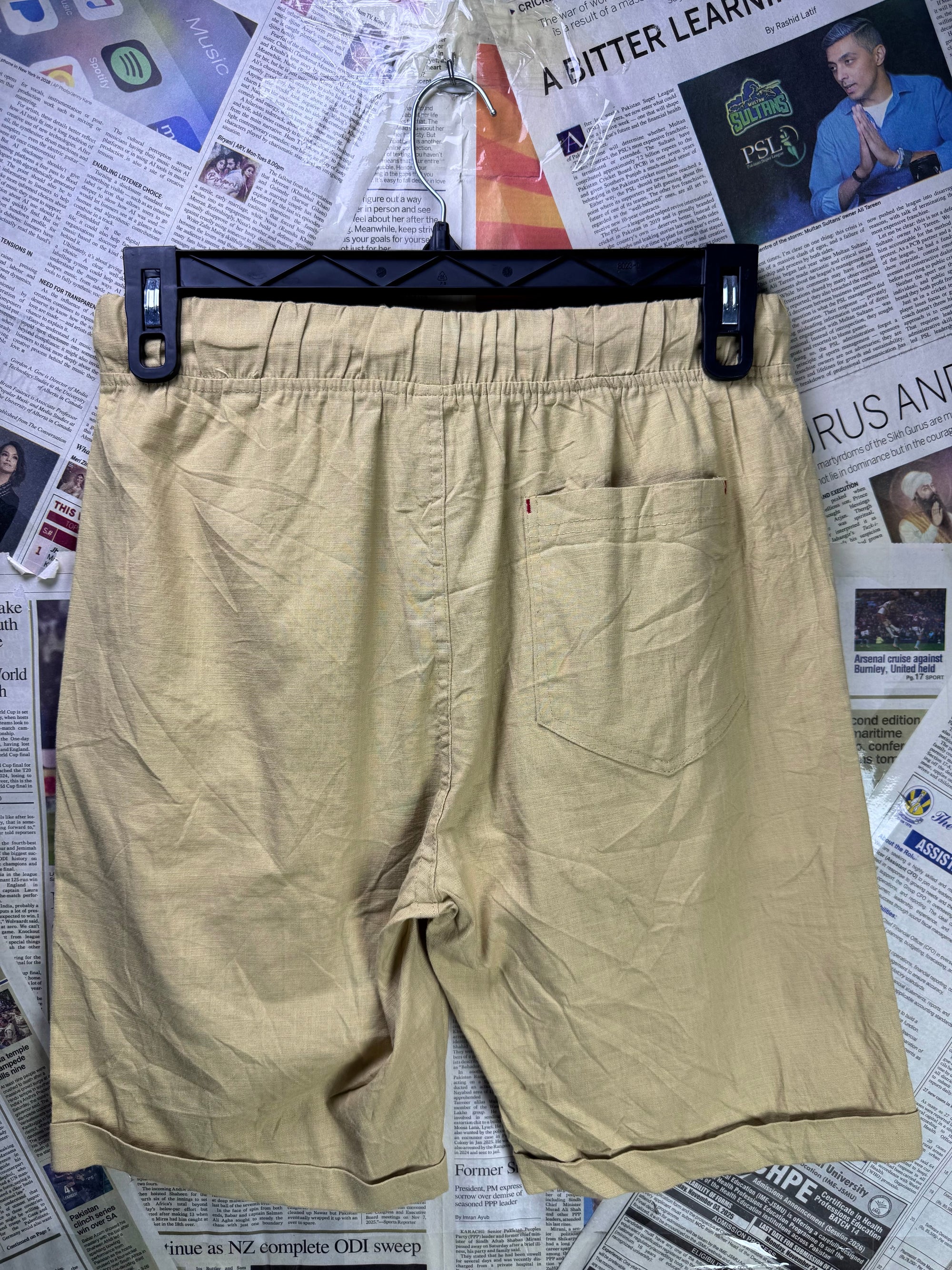 LM® Waist: 30" | Light Brown | Shorts | Cotton - Linen | 1241 - Genuine Maal