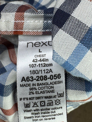 Next® Large | Chest: 23.5" | Multicolor Check | Shirt | Cotton - Elastane | 3269 - Genuine Maal