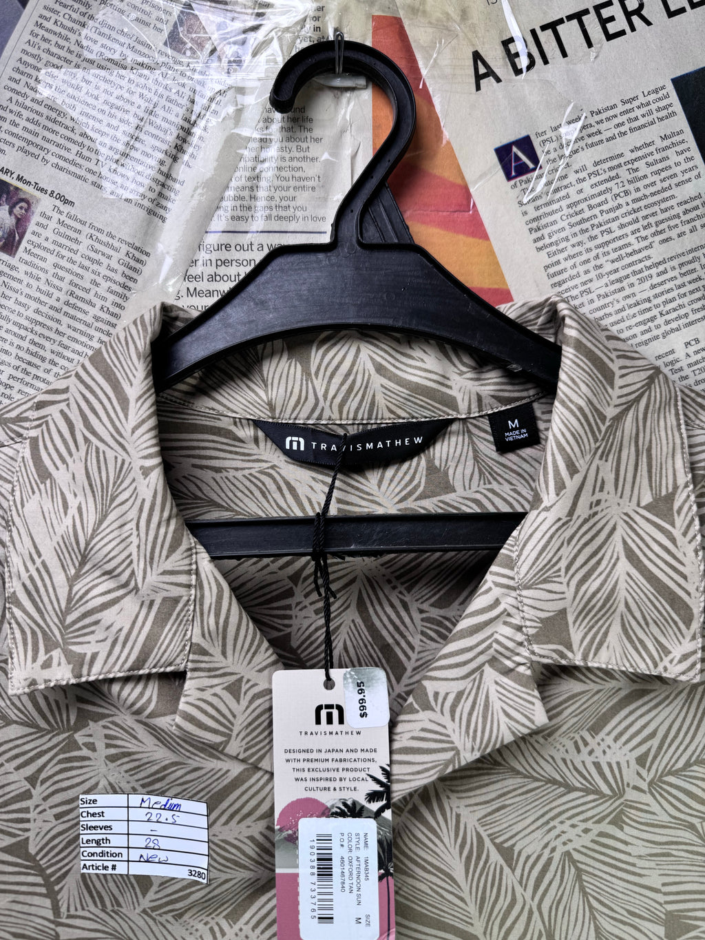 Travismathew® Medium | Chest: 22.5" | Camp shirt | Lyocell - Cotton | 3280 - Genuine Maal