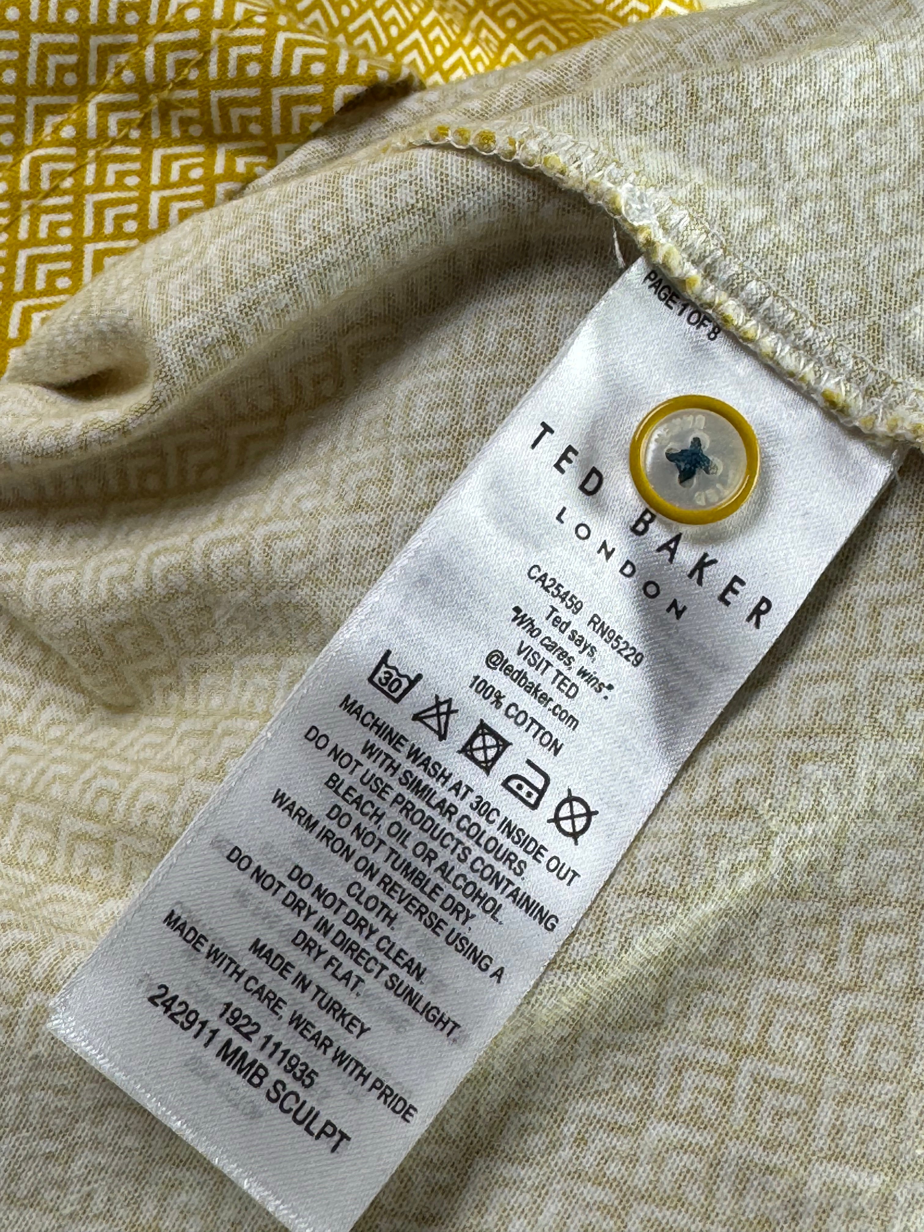 Ted Baker® Medium | Chest: 22.5" | Yellow | Polo Shirt | Cotton | 4448 - Genuine Maal