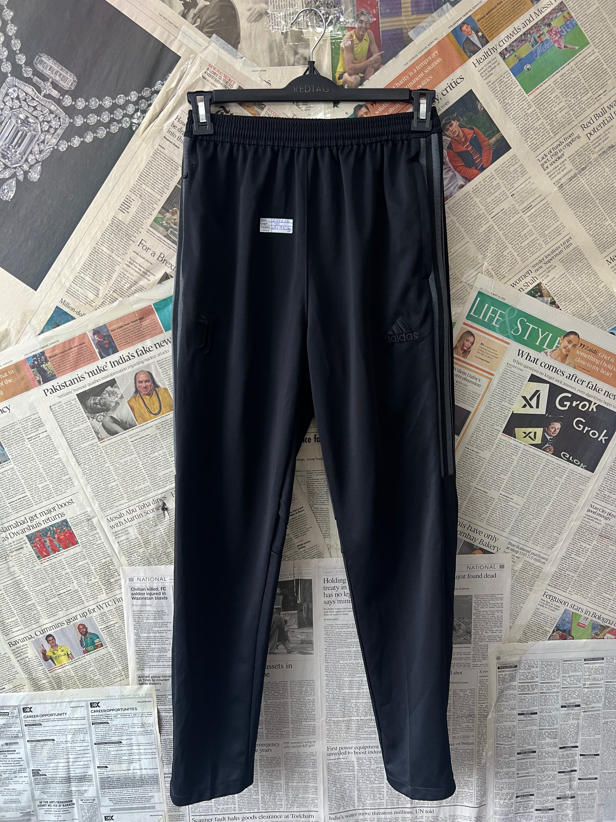 Adid*s® Waist: 24" to 26" | Black | Trouser | 1067 - Genuine Maal