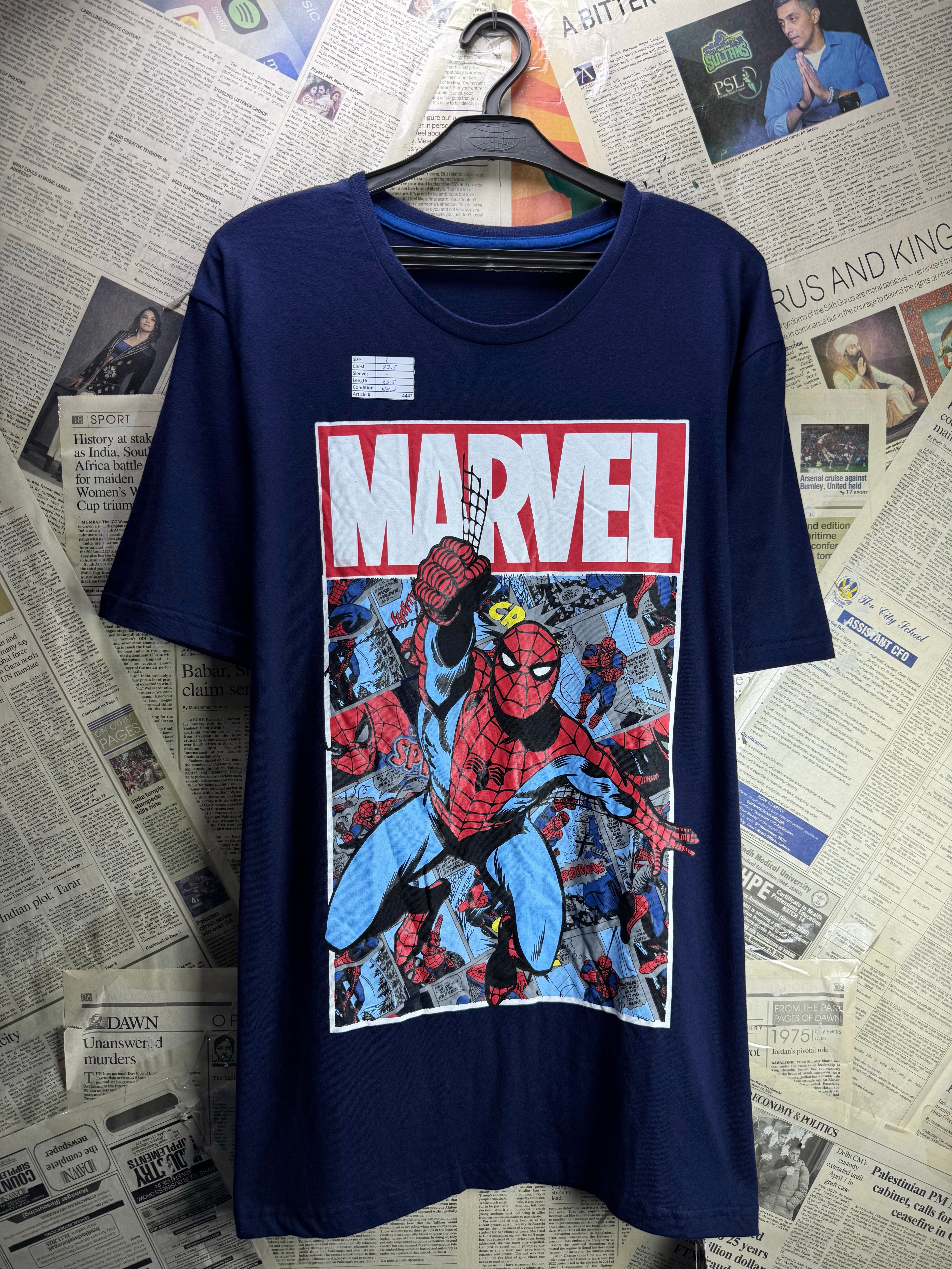 Marvel® Large | Chest: 23.5" | Blue | T-Shirt | Cotton | 4447 - Genuine Maal