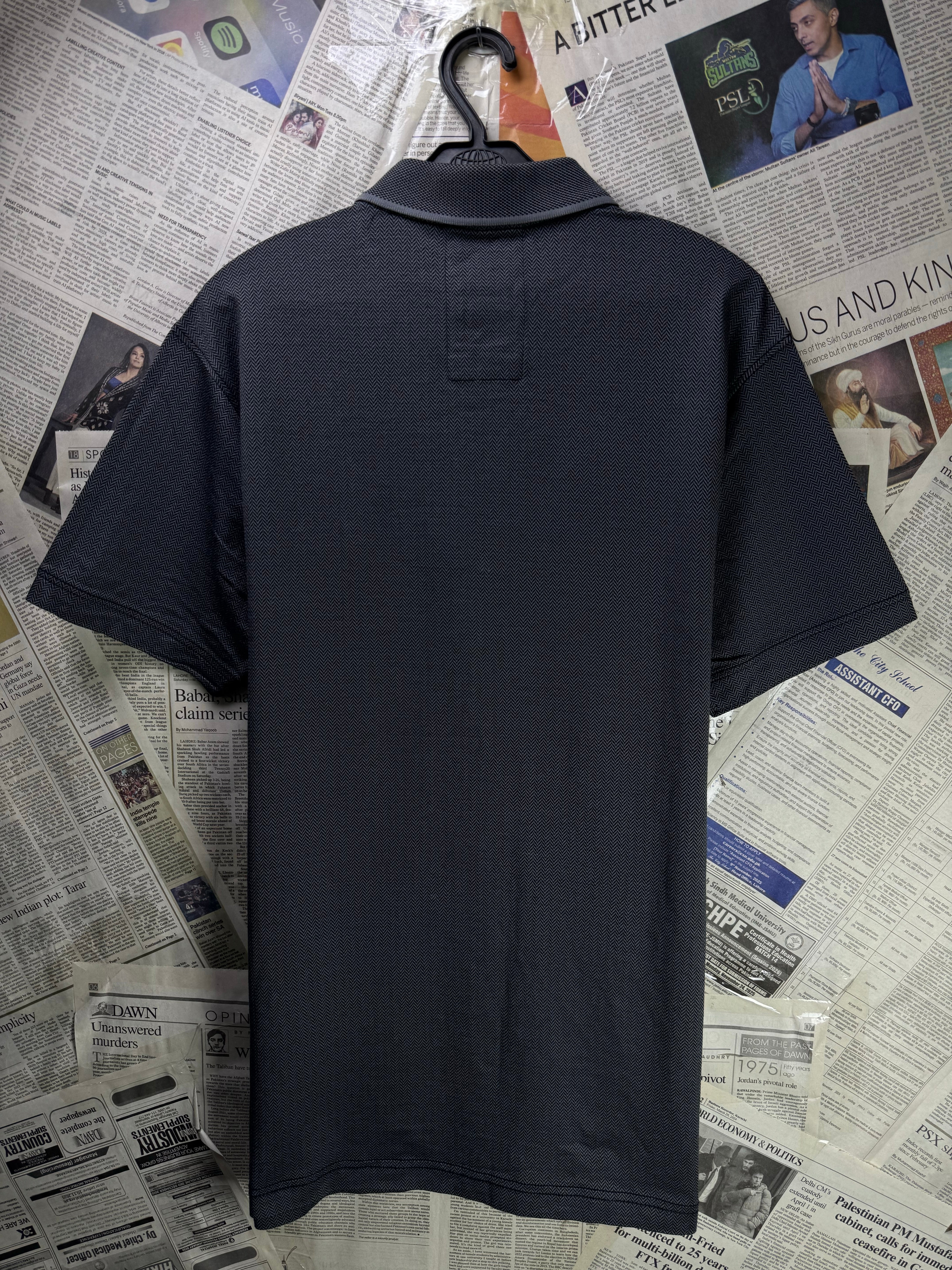 Luke® Medium | Chest: 21.5"| Charcoal | Polo T-Shirt | Cotton | 3274 - Genuine Maal