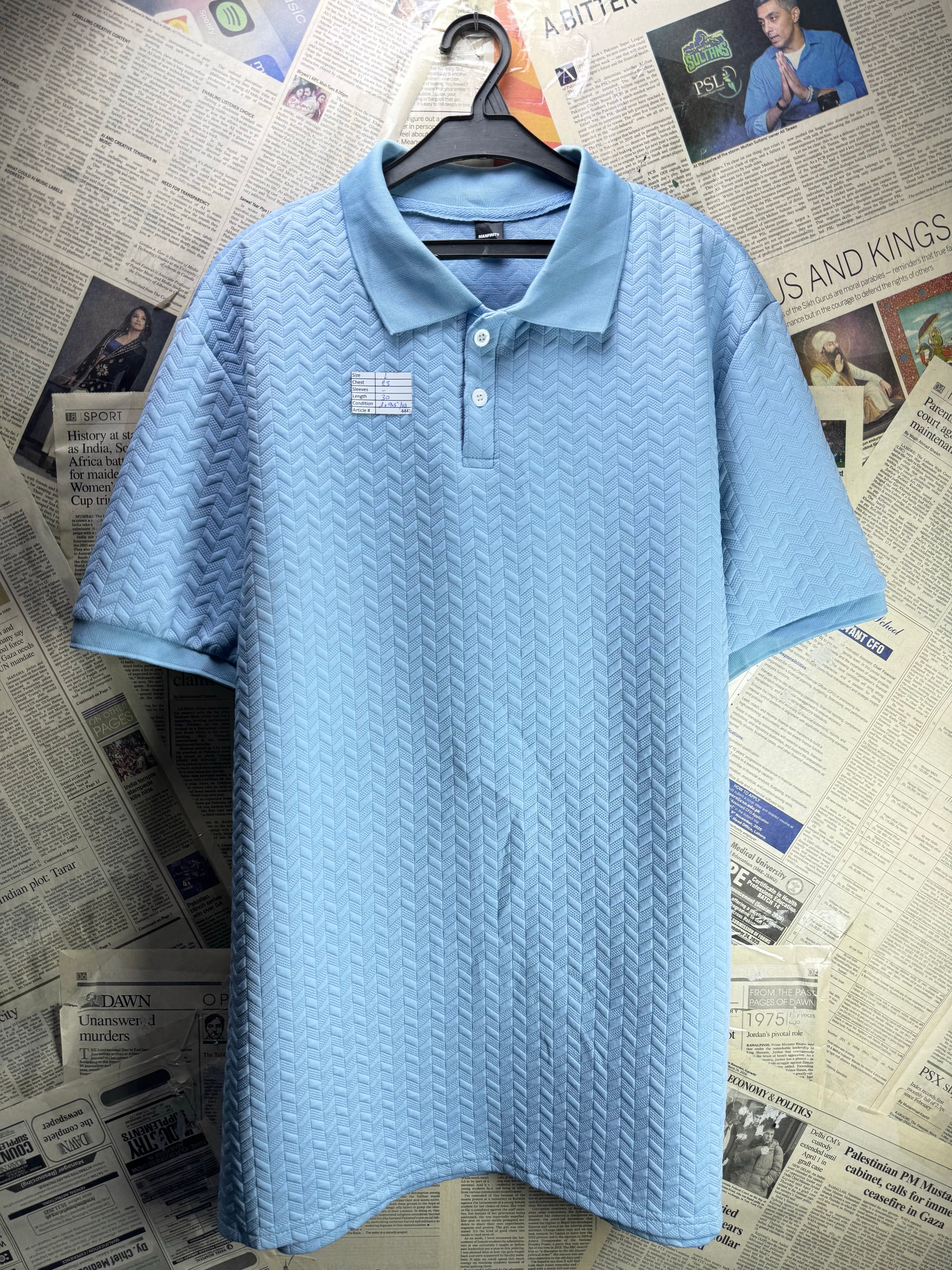 Manfinity® Large | Chest: 23" | Blue | Polo Shirt | Poly - Elastane | 4441 - Genuine Maal