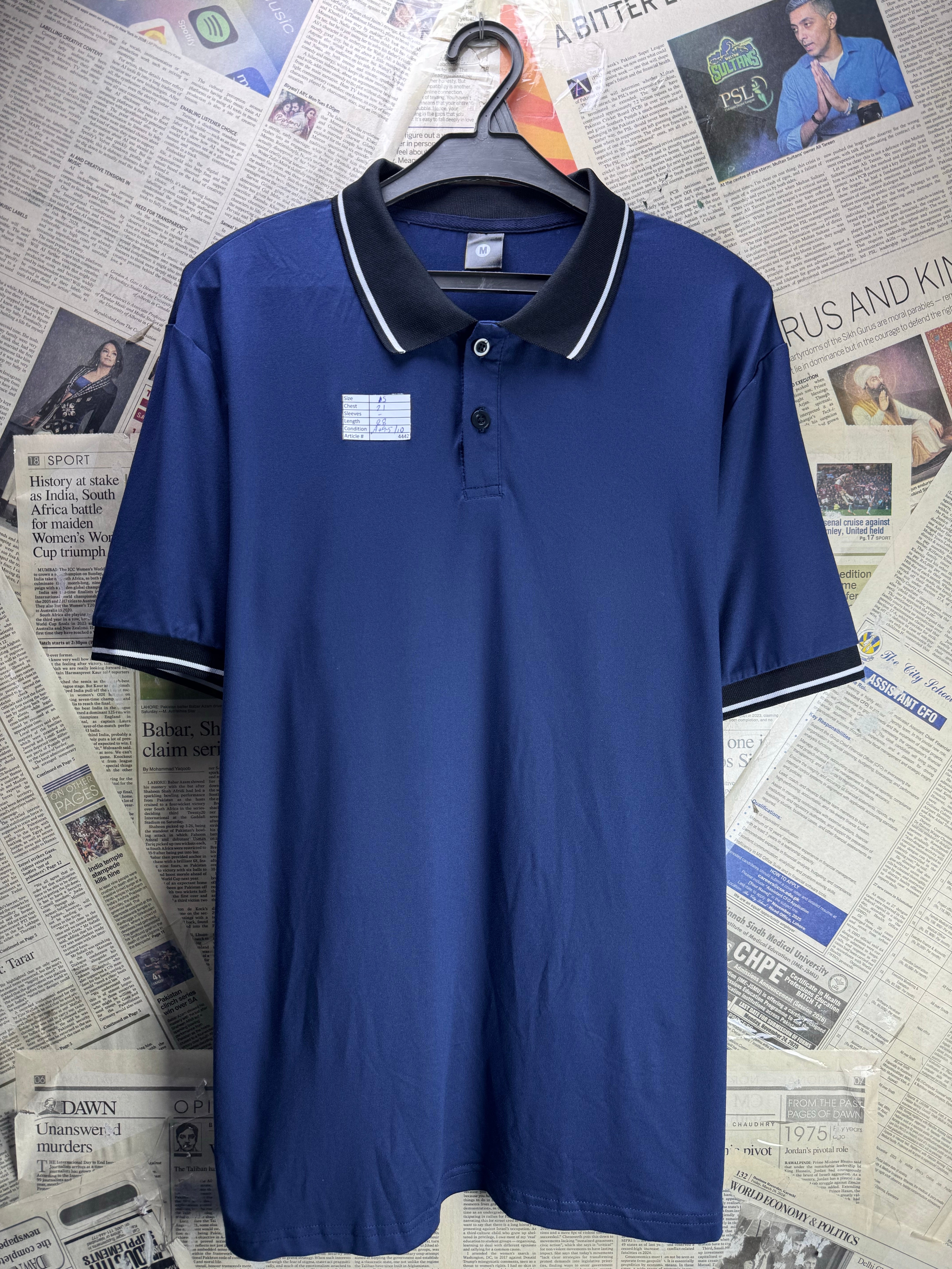 Manfinity® Small | Chest: 21" | Blue | Polo Shirt | Poly - Elastane | 4442 - Genuine Maal