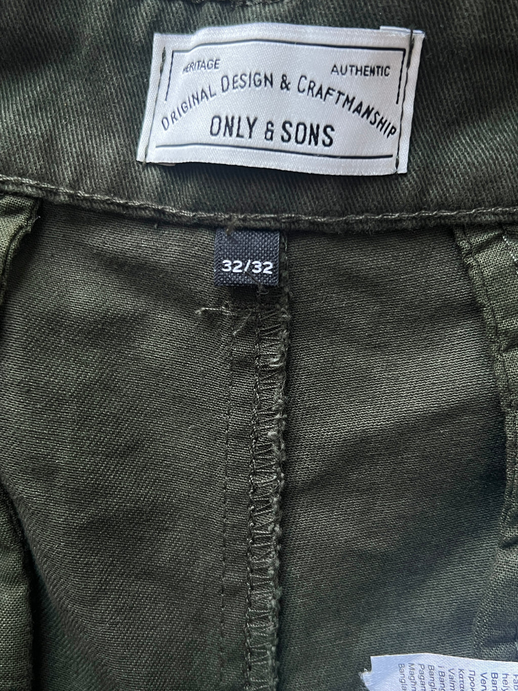 Only & Sons® Waist: 34" | Olive | Short Length Pants | 878 - Genuine Maal