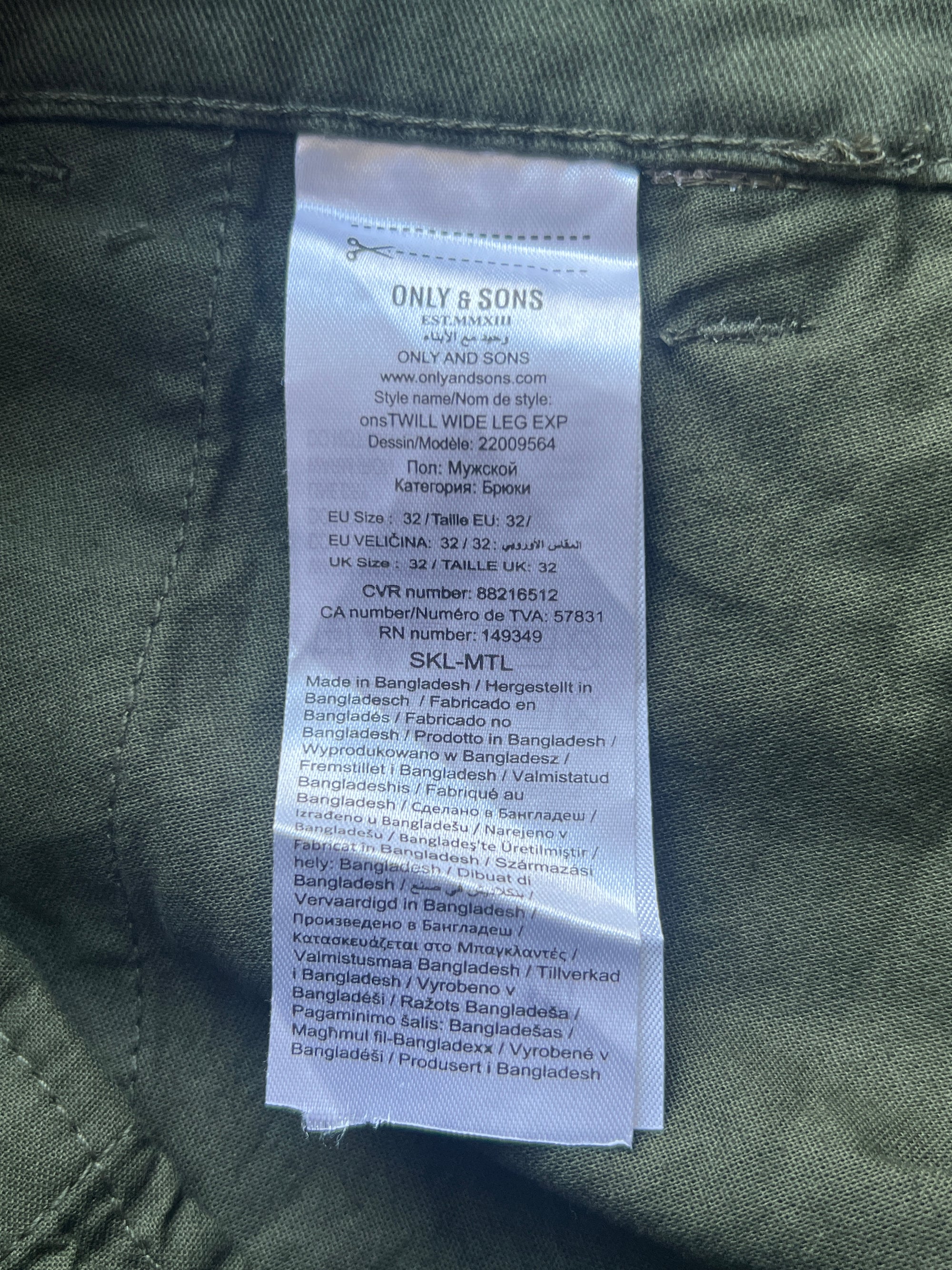 Only & Sons® Waist: 34" | Olive | Short Length Pants | 878 - Genuine Maal