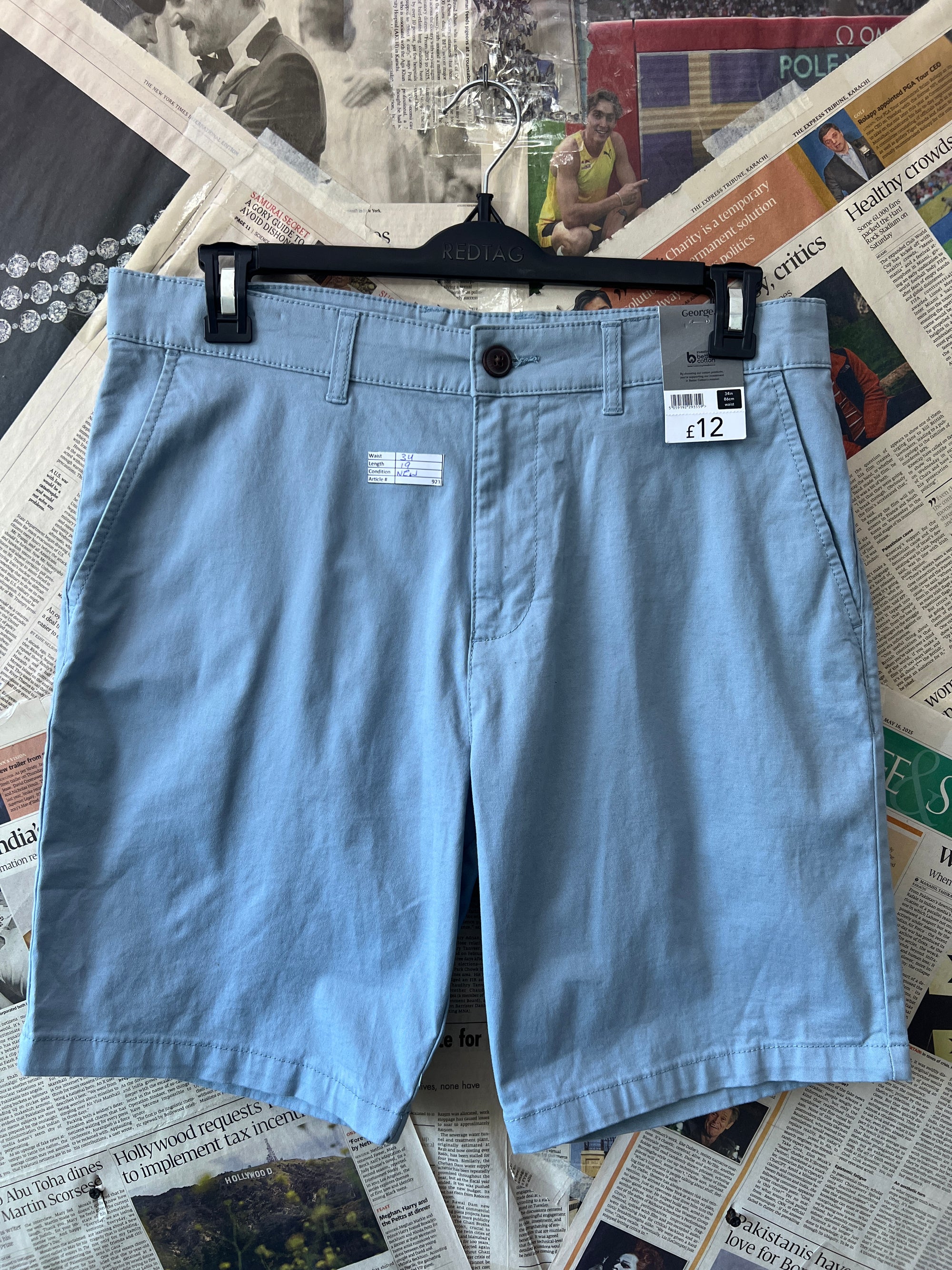 George® Waist: 34" | Pastel Blue | Shorts | 923 - Genuine Maal