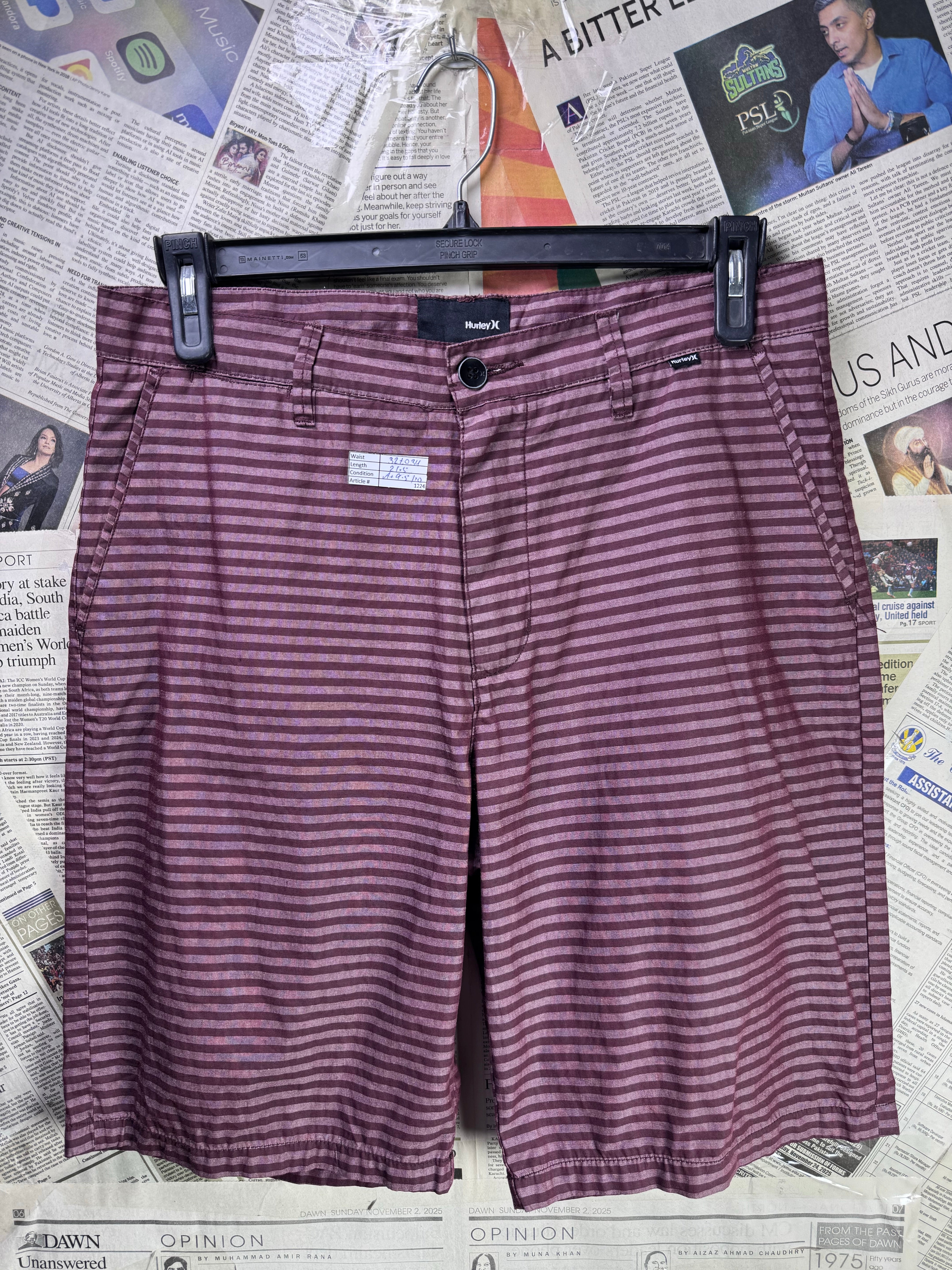 Hurley® Waist: 32" to 34" | Respberry | Golf Shorts | Cotton - Poly | 1224 - Genuine Maal