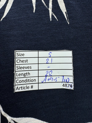 Threadbare® Small | Chest: 21" | Blue Floral | T-Shirt | Cotton | 4874 - Genuine Maal