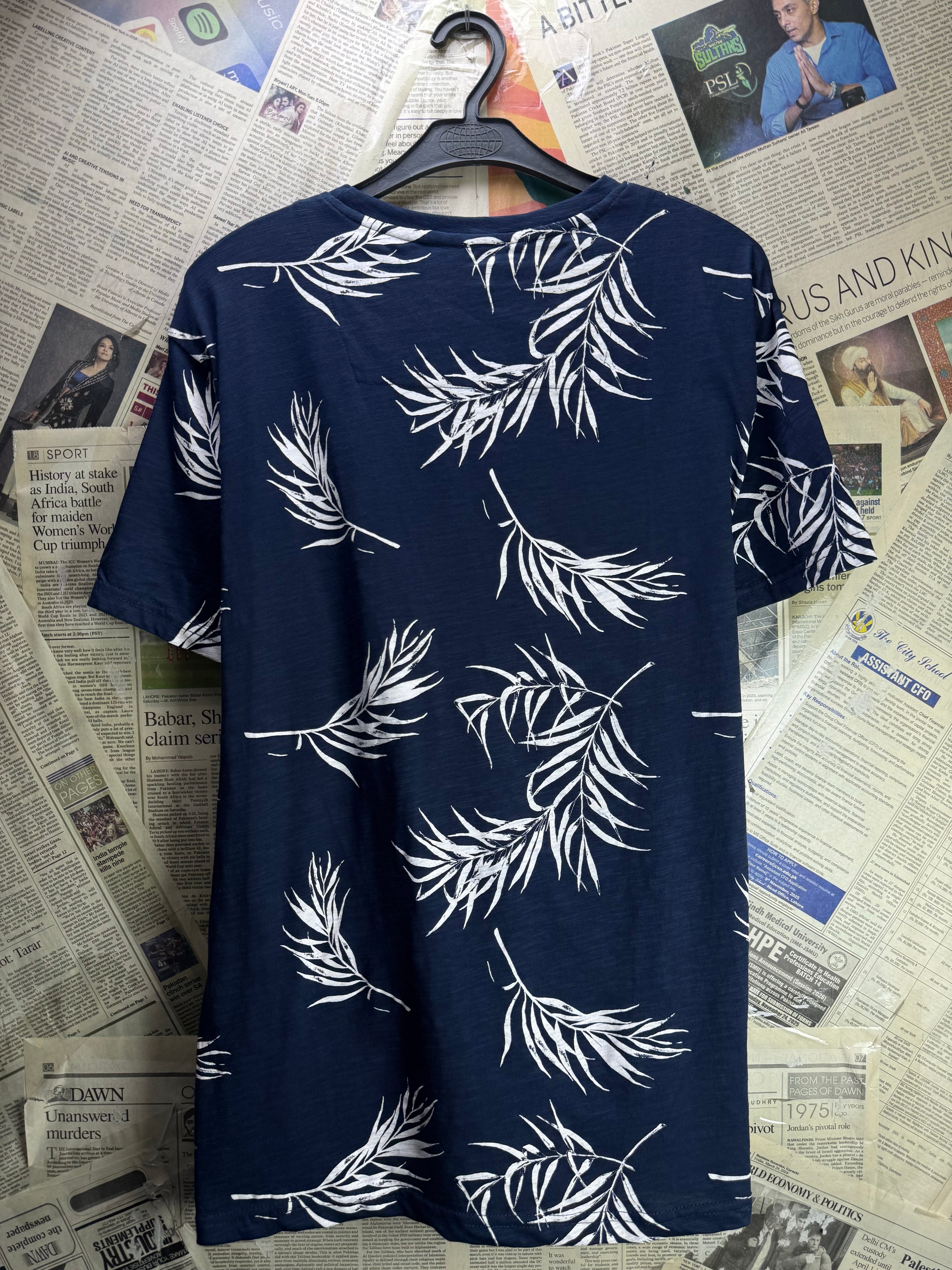 Threadbare® Small | Chest: 21" | Blue Floral | T-Shirt | Cotton | 4874 - Genuine Maal