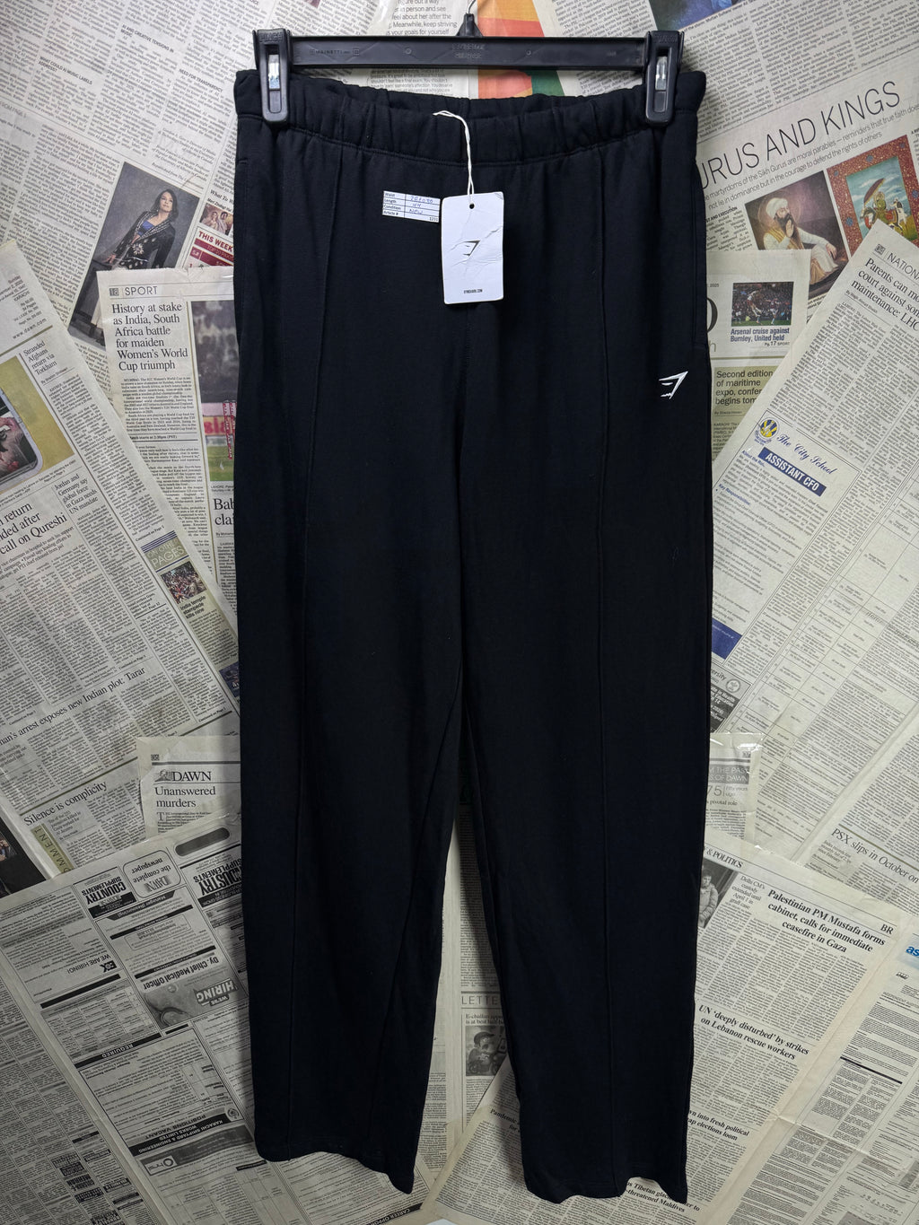 Gym Sh*rk® Waist: 28" to 30" | Black | Pleated Trousers | Cotton - Elastane | 1231 - Genuine Maal