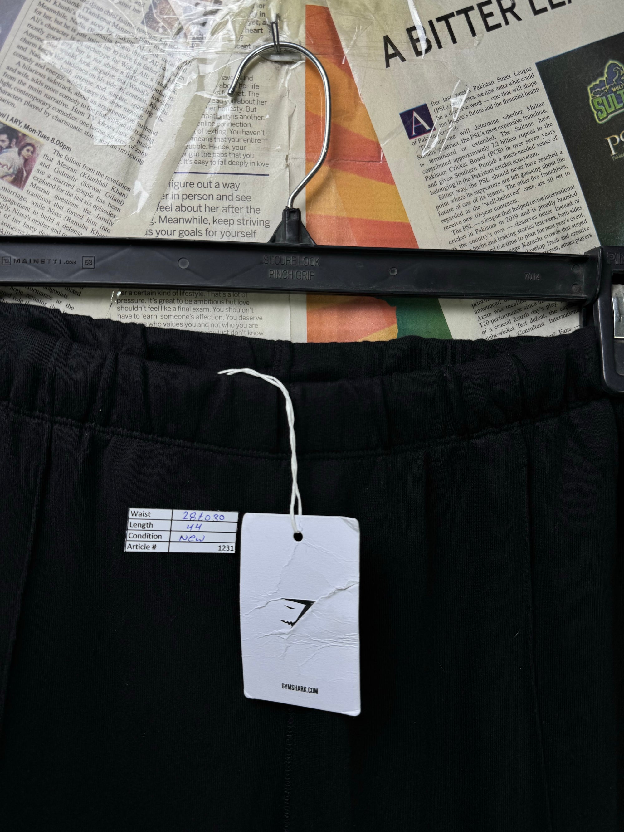 Gym Sh*rk® Waist: 28" to 30" | Black | Pleated Trousers | Cotton - Elastane | 1231 - Genuine Maal