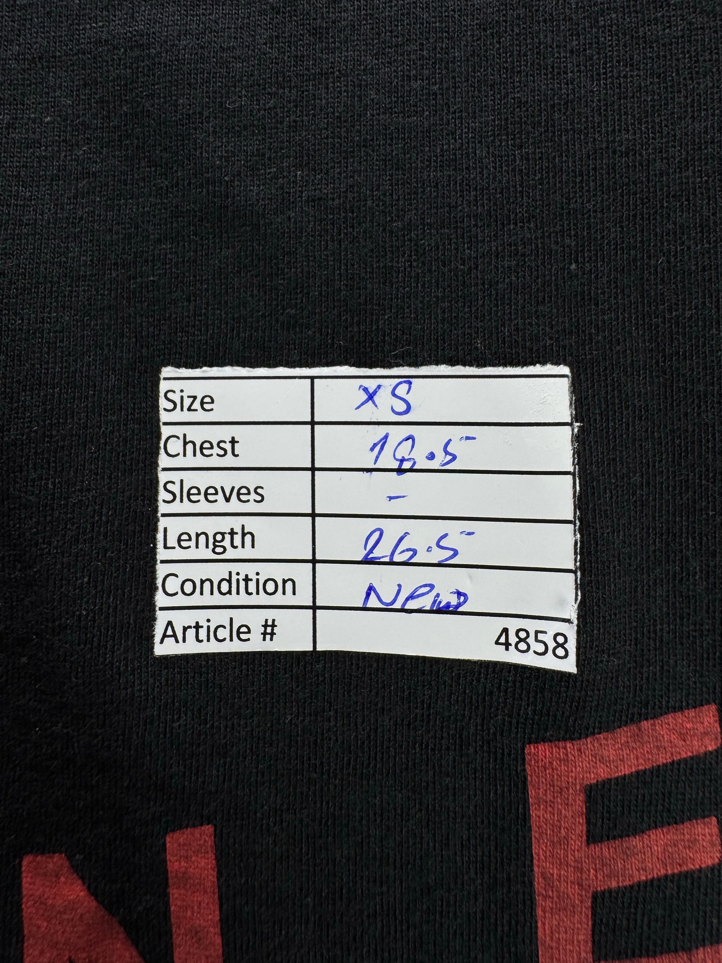 Vantini Print Club® XS | Chest: 18.5" | T-Shirt | Black | Cotton | 4858 - Genuine Maal