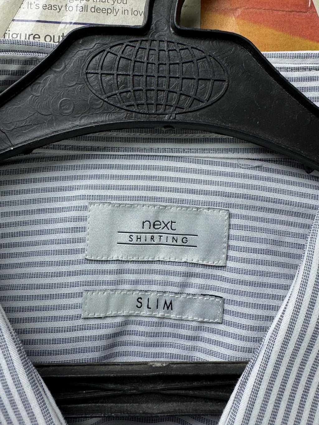 Next® L/XL | Chest: 24.5" | Grey Stripe | Dress Shirt | Poly - Cotton | 3276 - Genuine Maal