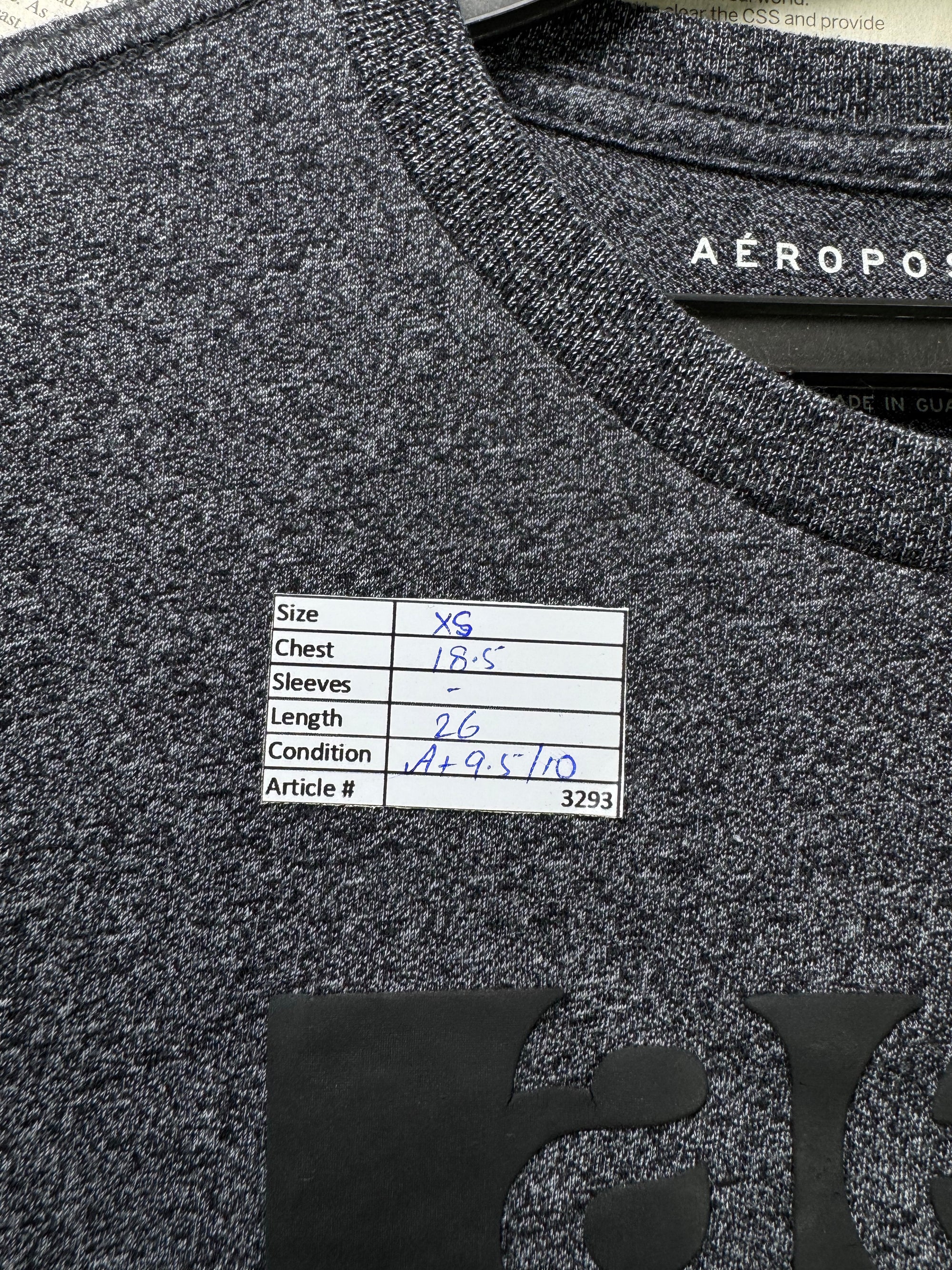 Aeropostale® XS | Chest: 18.5" | Charcoal Grey | T-Shirt | Cotton - Poly | 3293 - Genuine Maal