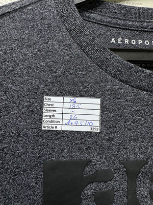Aeropostale® XS | Chest: 18.5" | Charcoal Grey | T-Shirt | Cotton - Poly | 3293 - Genuine Maal