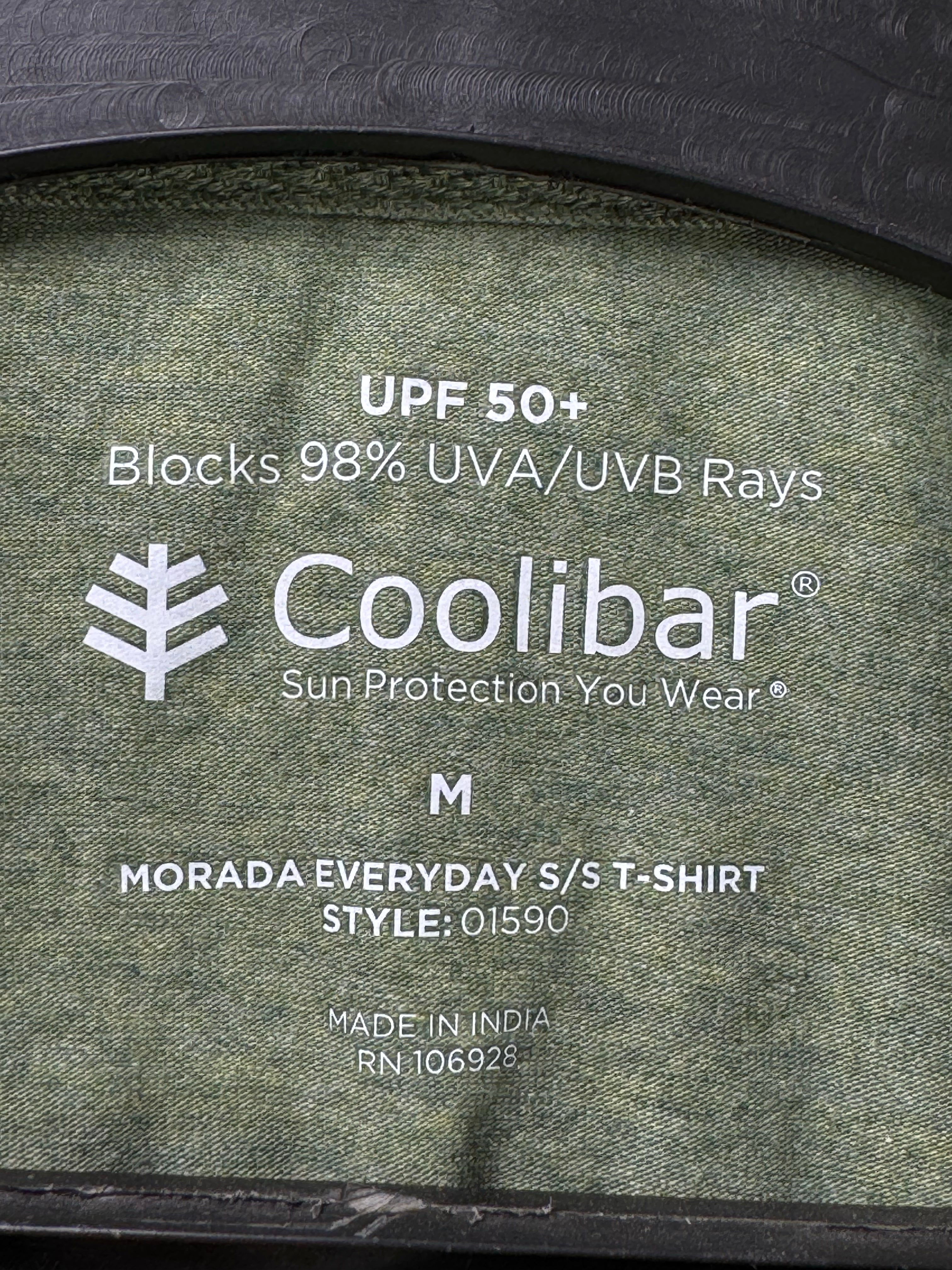Coolibar® Medium | Chest: 21.5" | Moss Green | T-Shirt | Cotton - Viscose - Elastane | 3300 - Genuine Maal