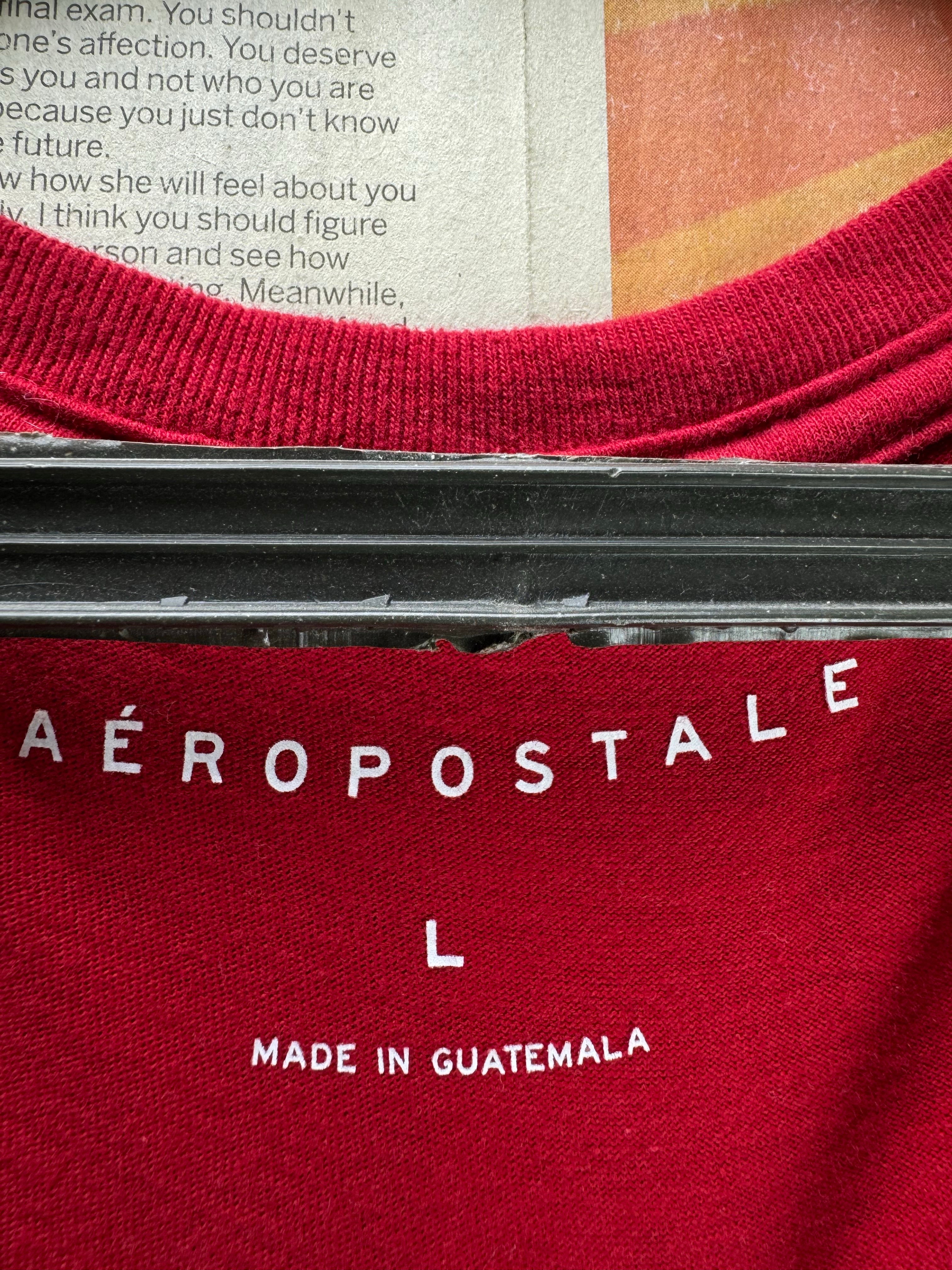Aeropostale® Large | Chest: 23" | Red | T-Shirt | Cotton | 4850 - Genuine Maal