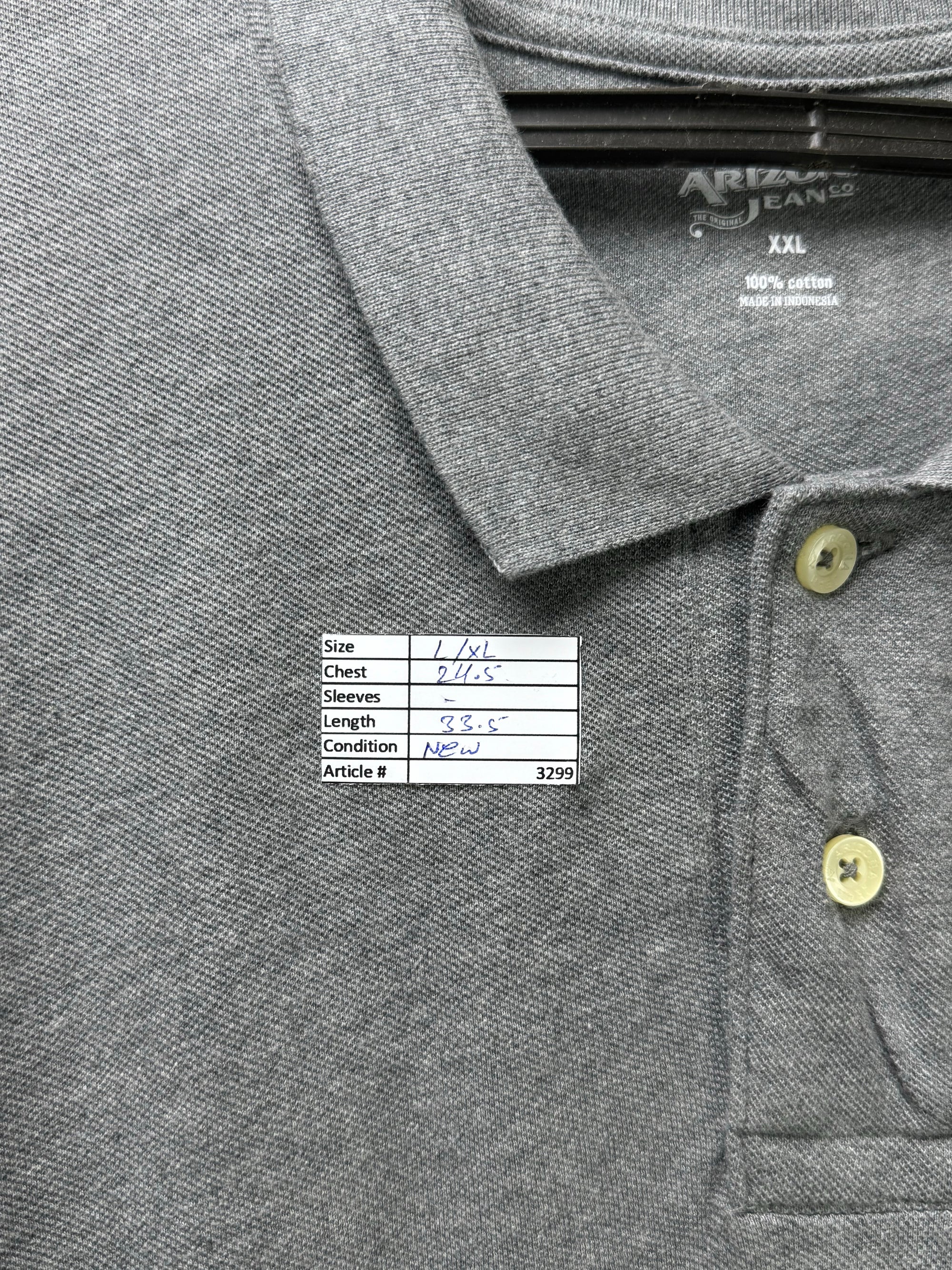 Arizona® L/XL | Chest: 24.5" | Grey | Polo | Cotton | 3299 - Genuine Maal