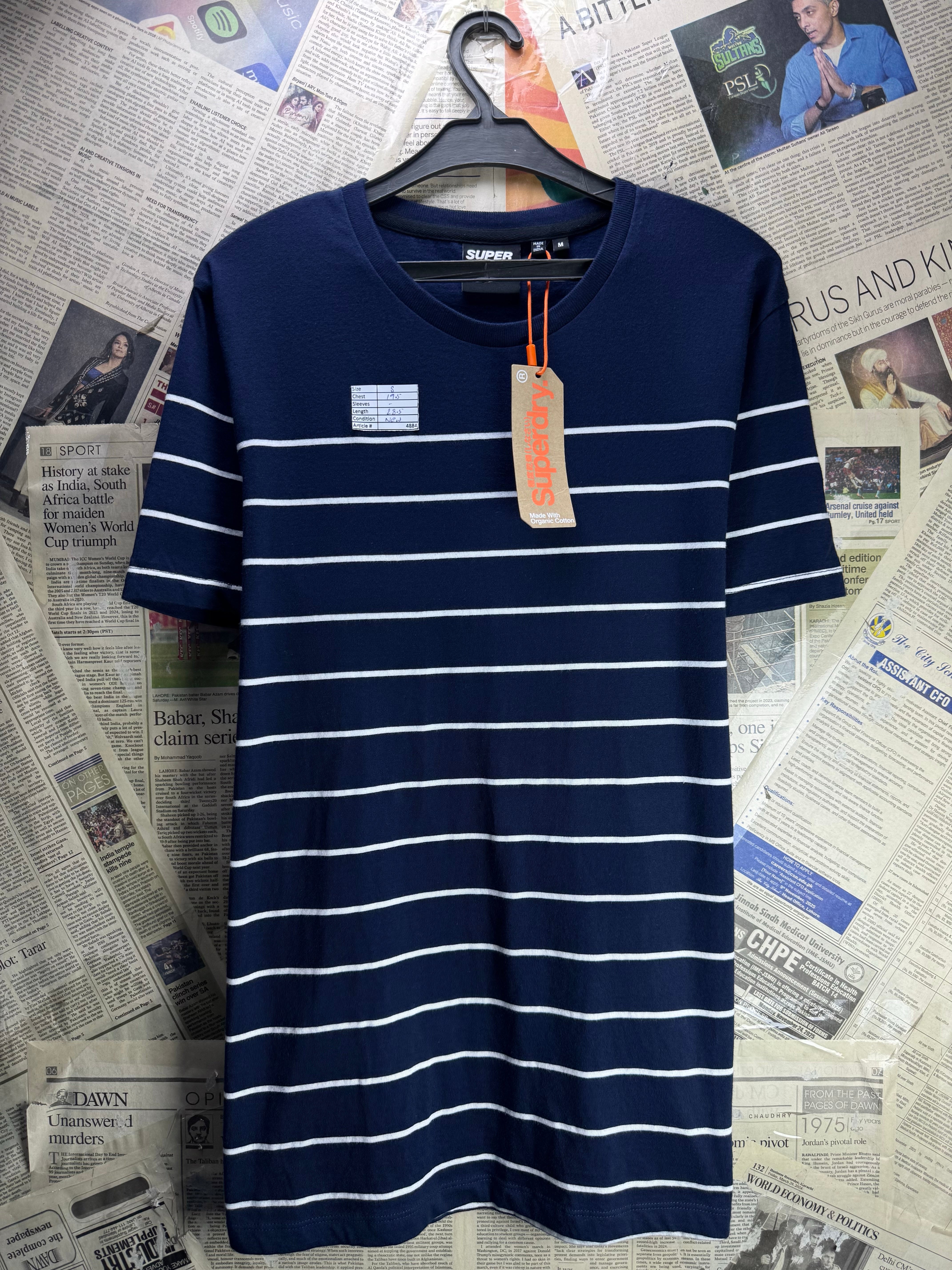 Superdry® Small | Chest: 19.5" | Blue | T-Shirt | Cotton | 4884 - Genuine Maal