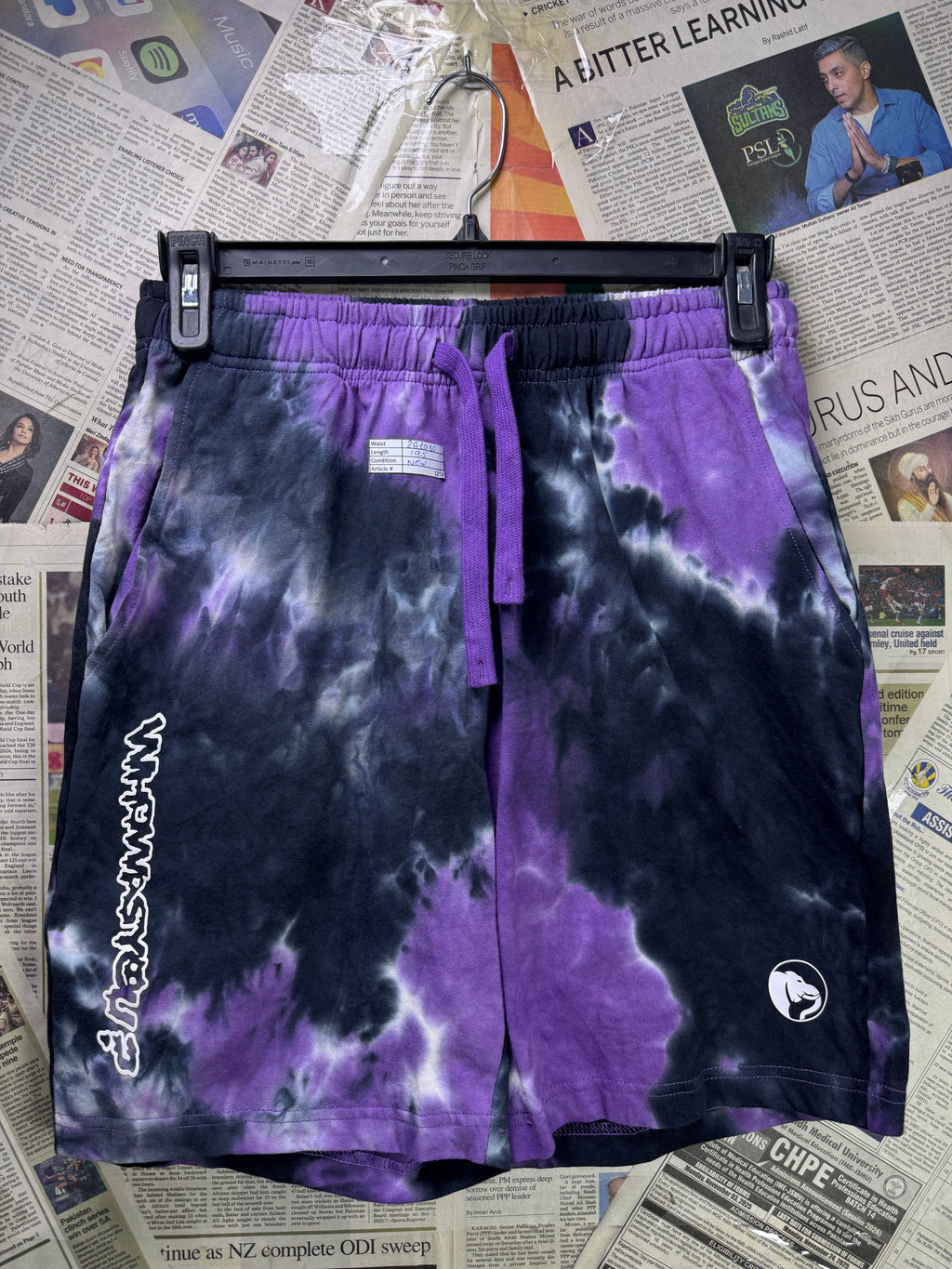 Inherit Glory® Waist: 28" to 30" | Purple tie dye | Shorts | Cotton | 1218 - Genuine Maal