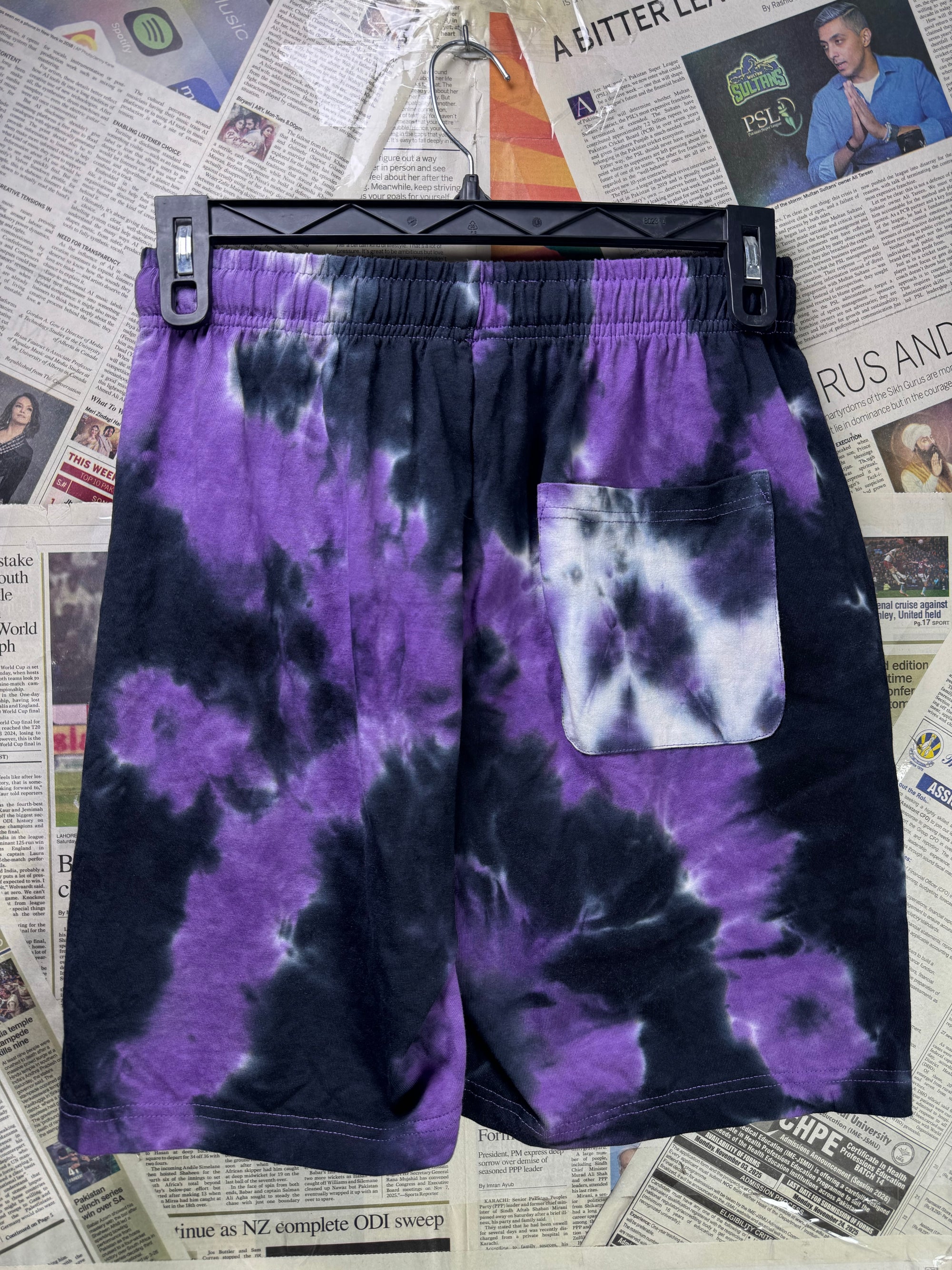 Inherit Glory® Waist: 28" to 30" | Purple tie dye | Shorts | Cotton | 1218 - Genuine Maal